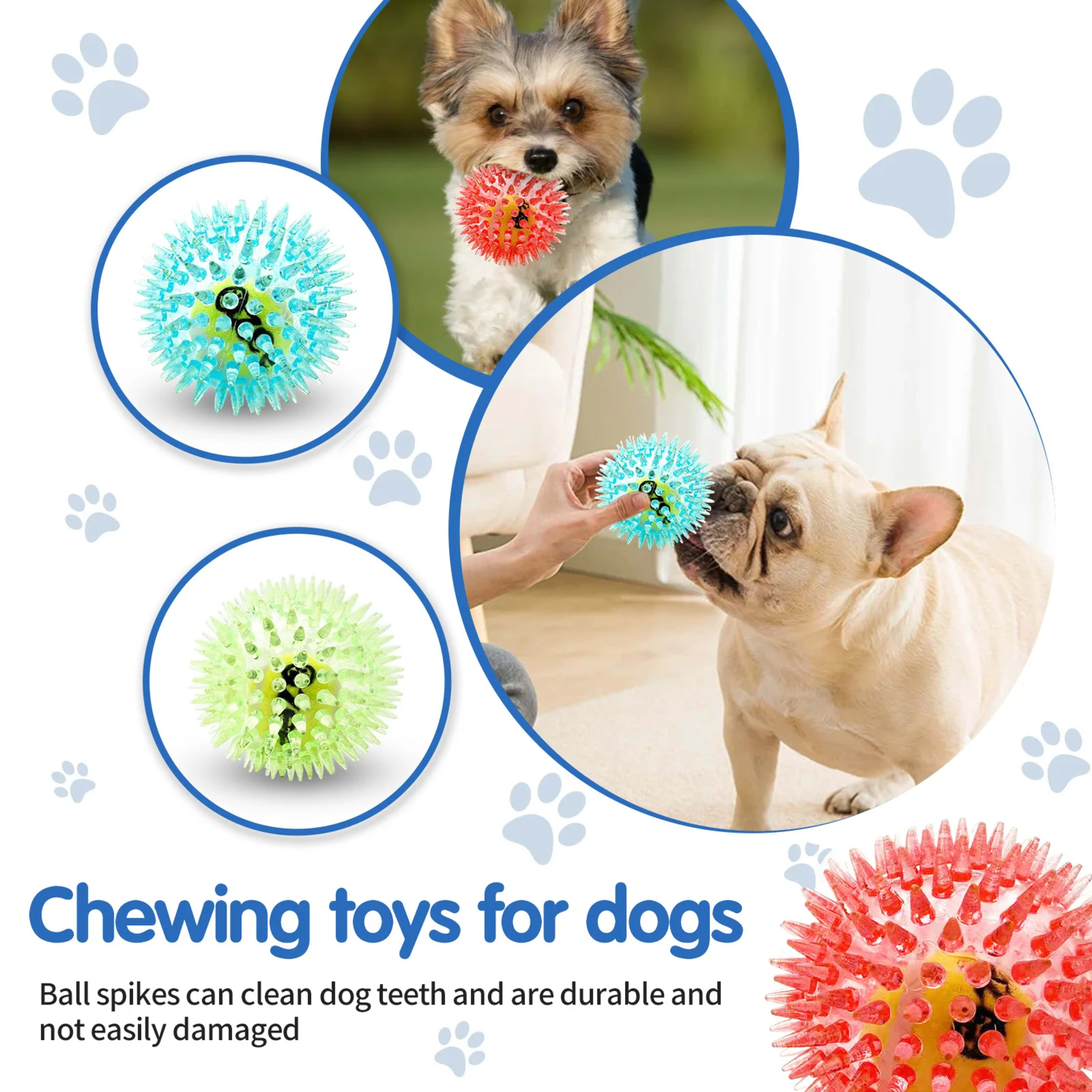 Pet dog toy, rubber tennis ball, prick ball, squeaking, grinding teeth, relieving boredom, accompanying various dogs of  5
