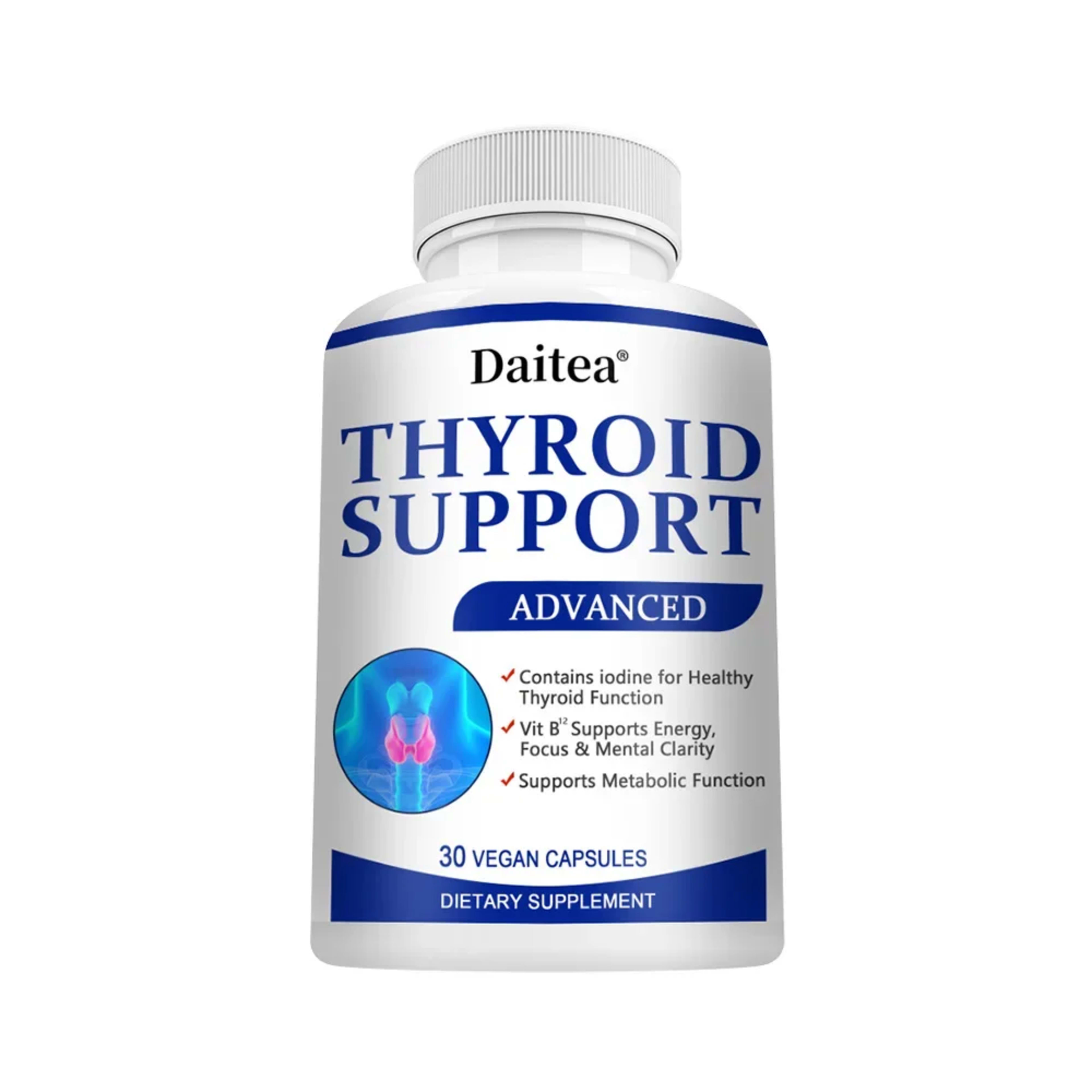 Thyroid Supplement with L-tyrosine, Iodine, Zinc & Selenium - Promotes Memory, Cognitive, Thyroid Health and Metabolism, 9
