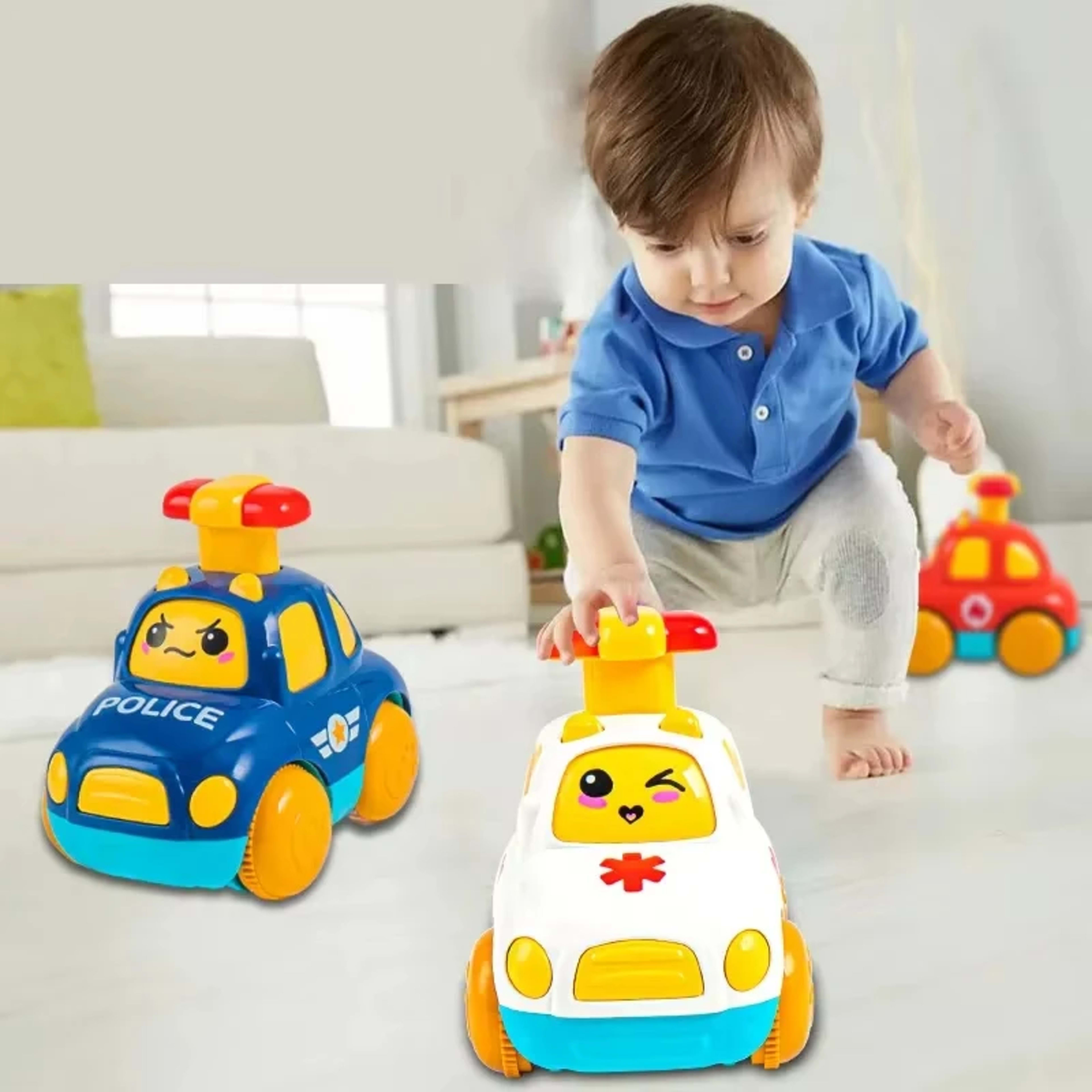 Kids Toys Cars Cartoon Press Inertia Car Toy Fire Engine Ambulance Cars Models Montessori Baby Toys for Boys Girls 1 to  5