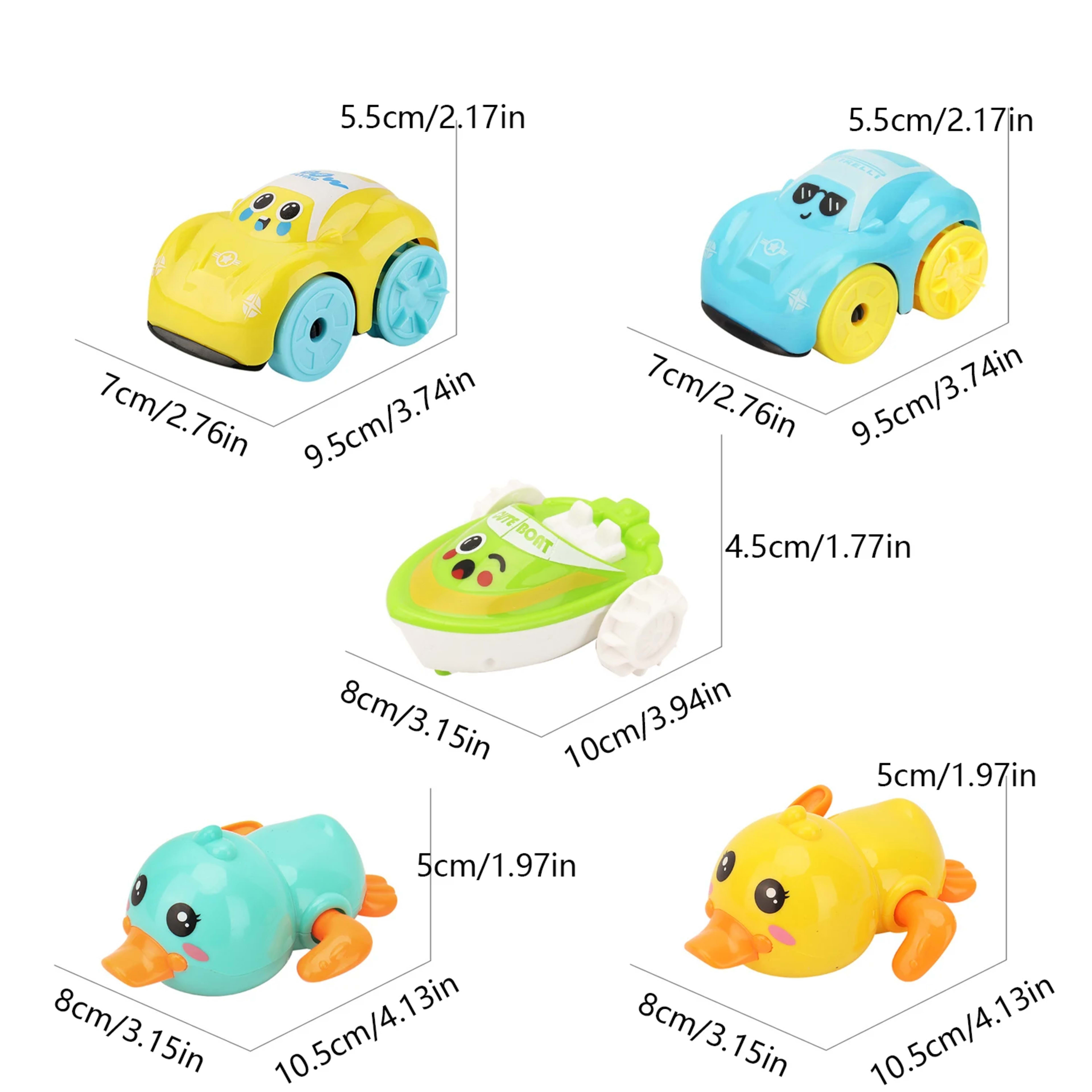 Baby Bath Toys Children Bathing Cute Swimming duck Water Playing Toys Clockwork Car Cartoon Vehicle Baby Bath Toy for Ki 6