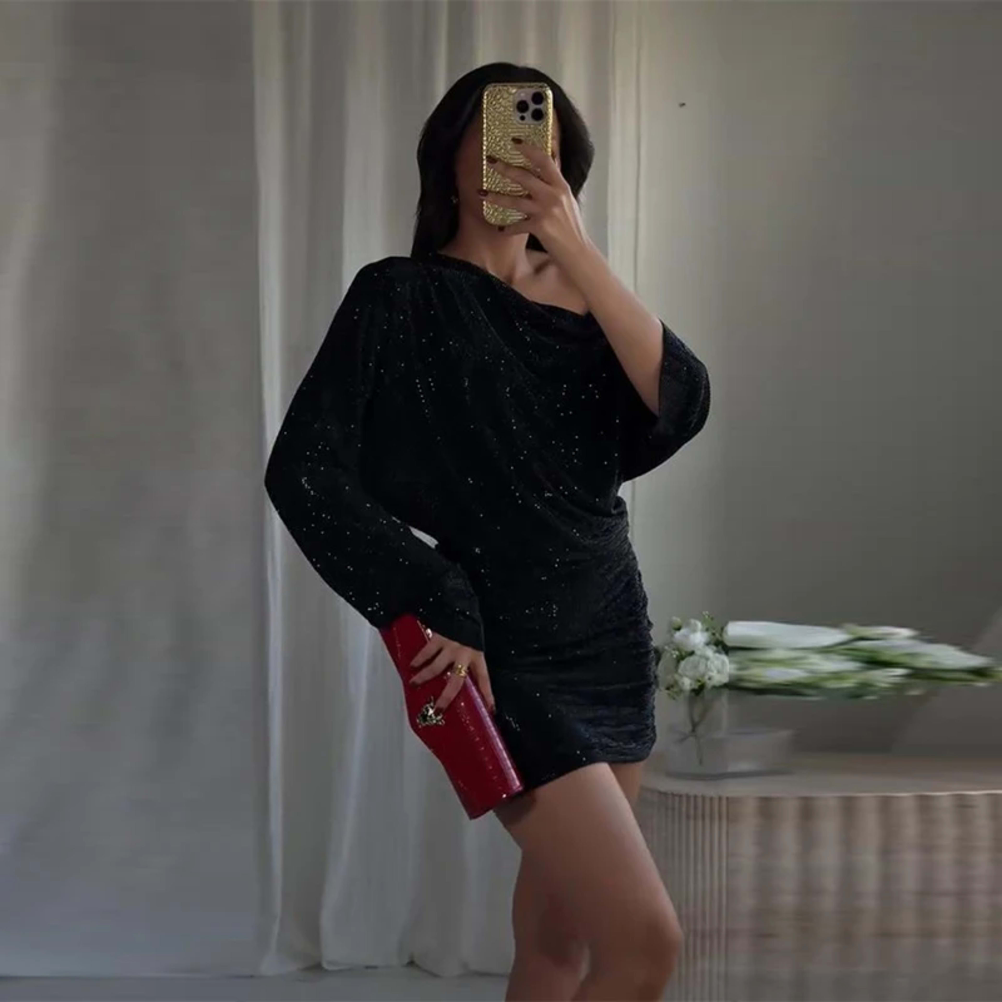 Women's Dresses Elegant Party Dresses Rhinestone Draped Sleeveless Mini Dress Sexy Outerwears Bodycon Formal Gown Woman  9