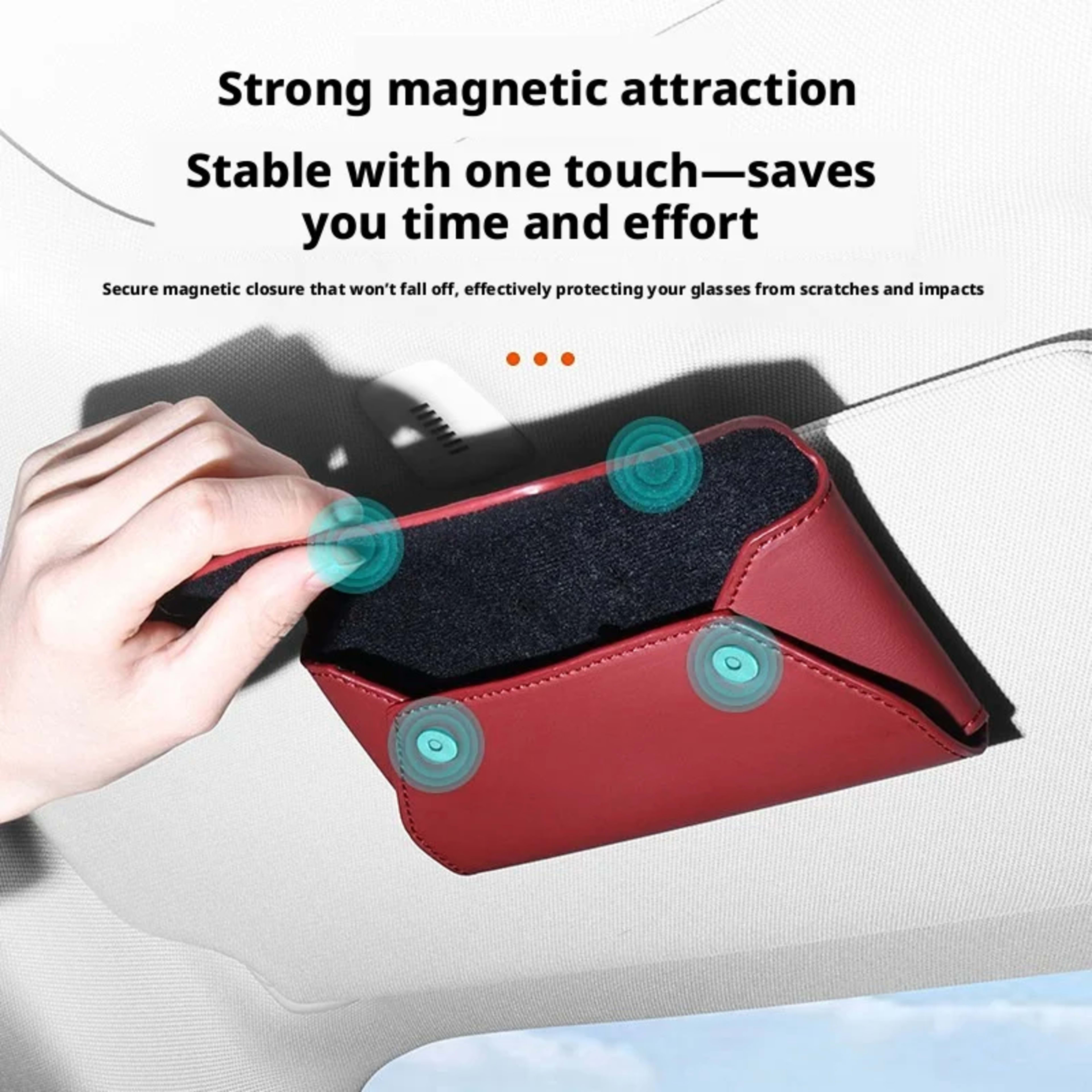 Car glasses case, magnetic car accessories, glasses clip, sun visor, multifunctional sunglasses, sunglasses case, car ac 2