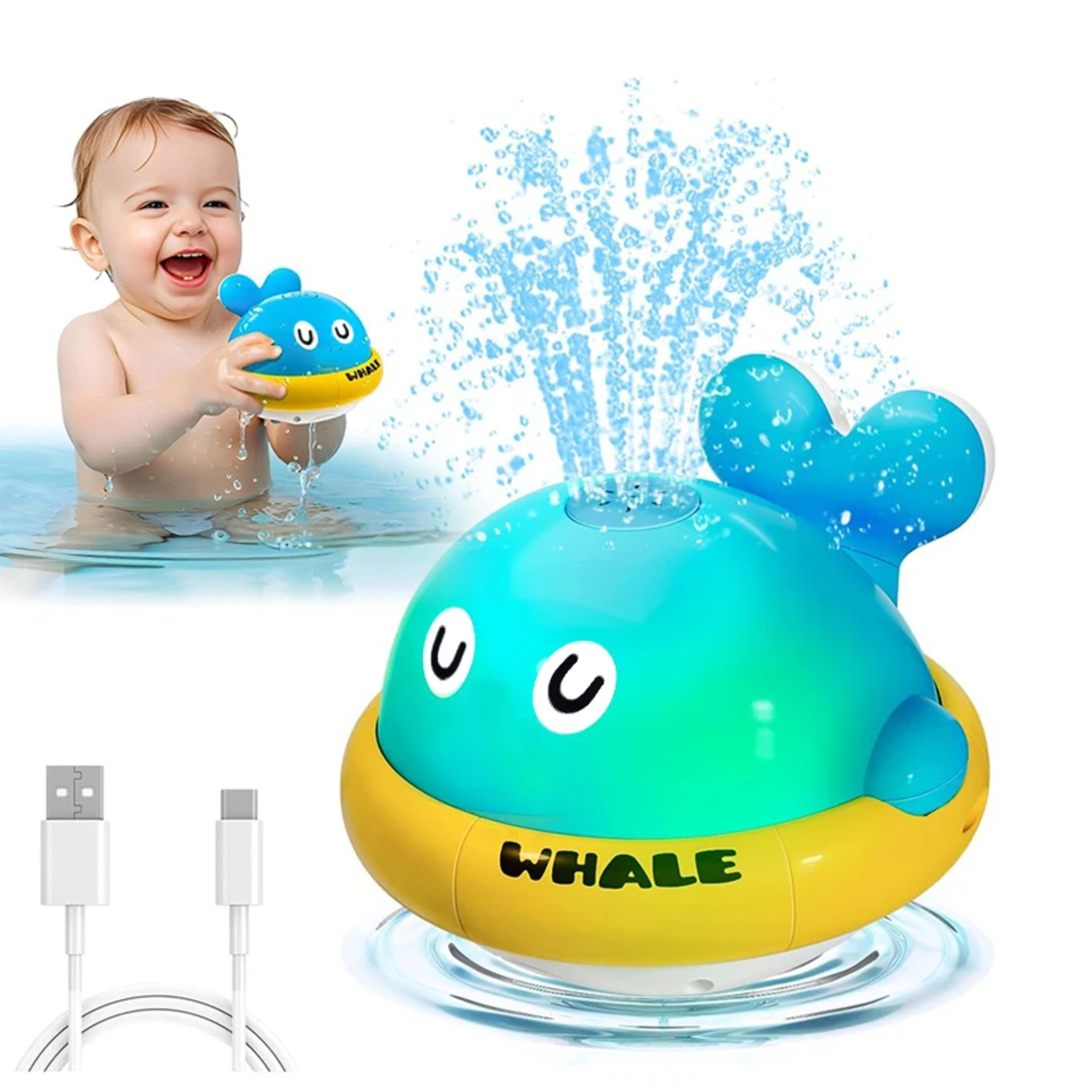 Baby Bath Toys Toddler Bath Toys for Kids Light Up Whale Bath Toys Sprinkler Pool Water Table Infant Toys Bathtub Founta