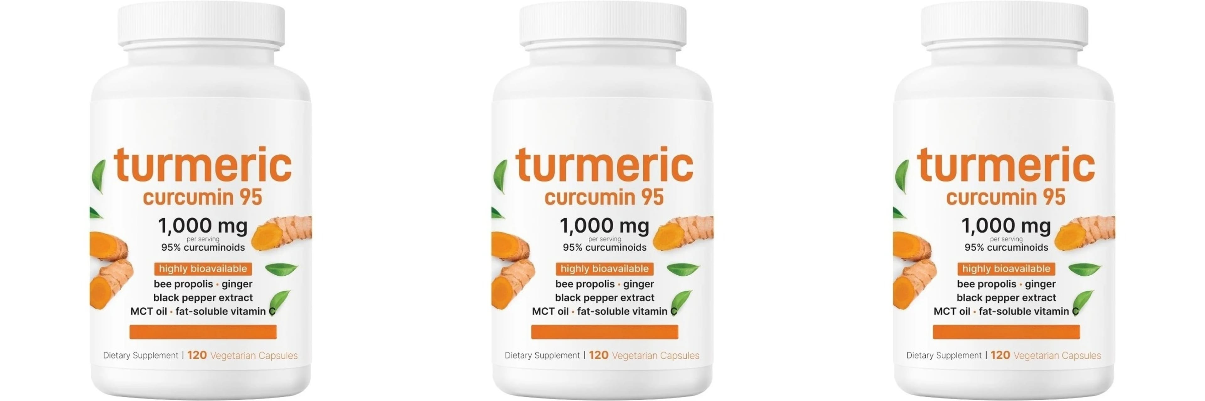 Turmeric Curcumin Supplement 1,000mg–95% Curcuminoids with Black Pepper & Ginger–Supports Joint & Antioxidant Health 120 9