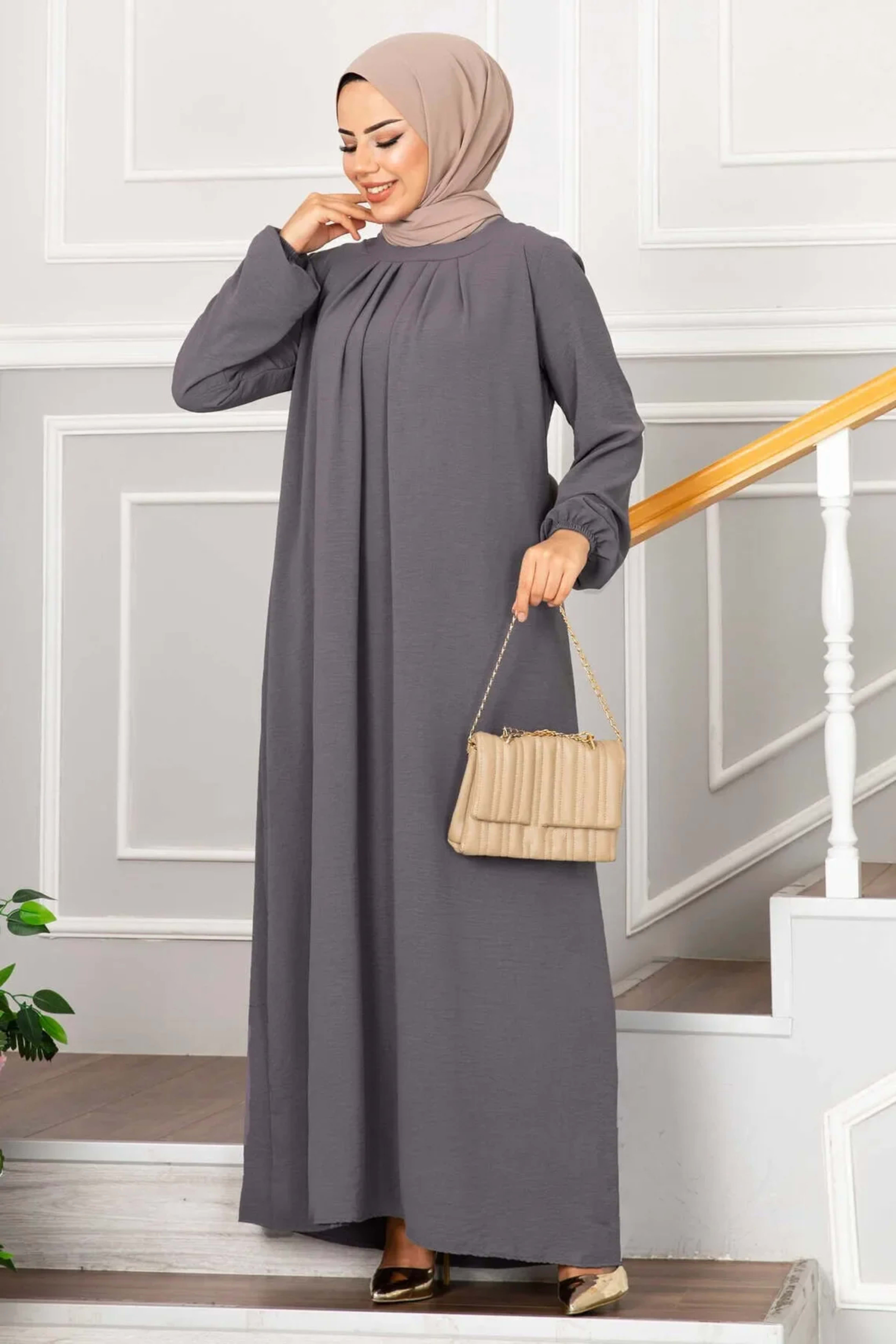 Evening Dress Women Abaya Hijab Femeles Y2K Ruched Muslim Dress Turkish Robe Kaftan Islamic Clothes Ball Gown Jalabiya f