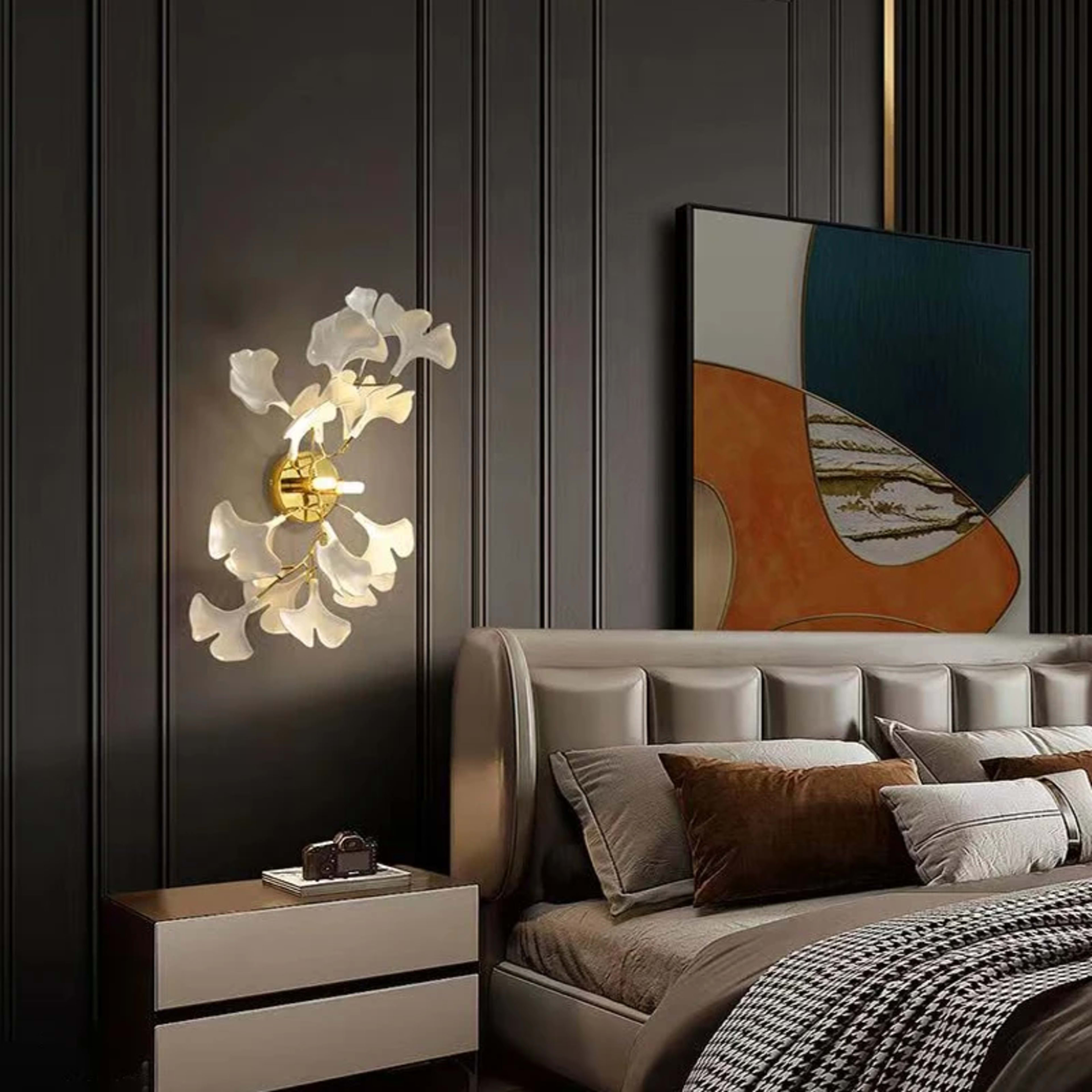 Modern LED Pendant Lights Home Decoration Bedroom Dining Living Room Ceiling Chandelier Ginkgo Leaf Art Long Lighting Fi 5