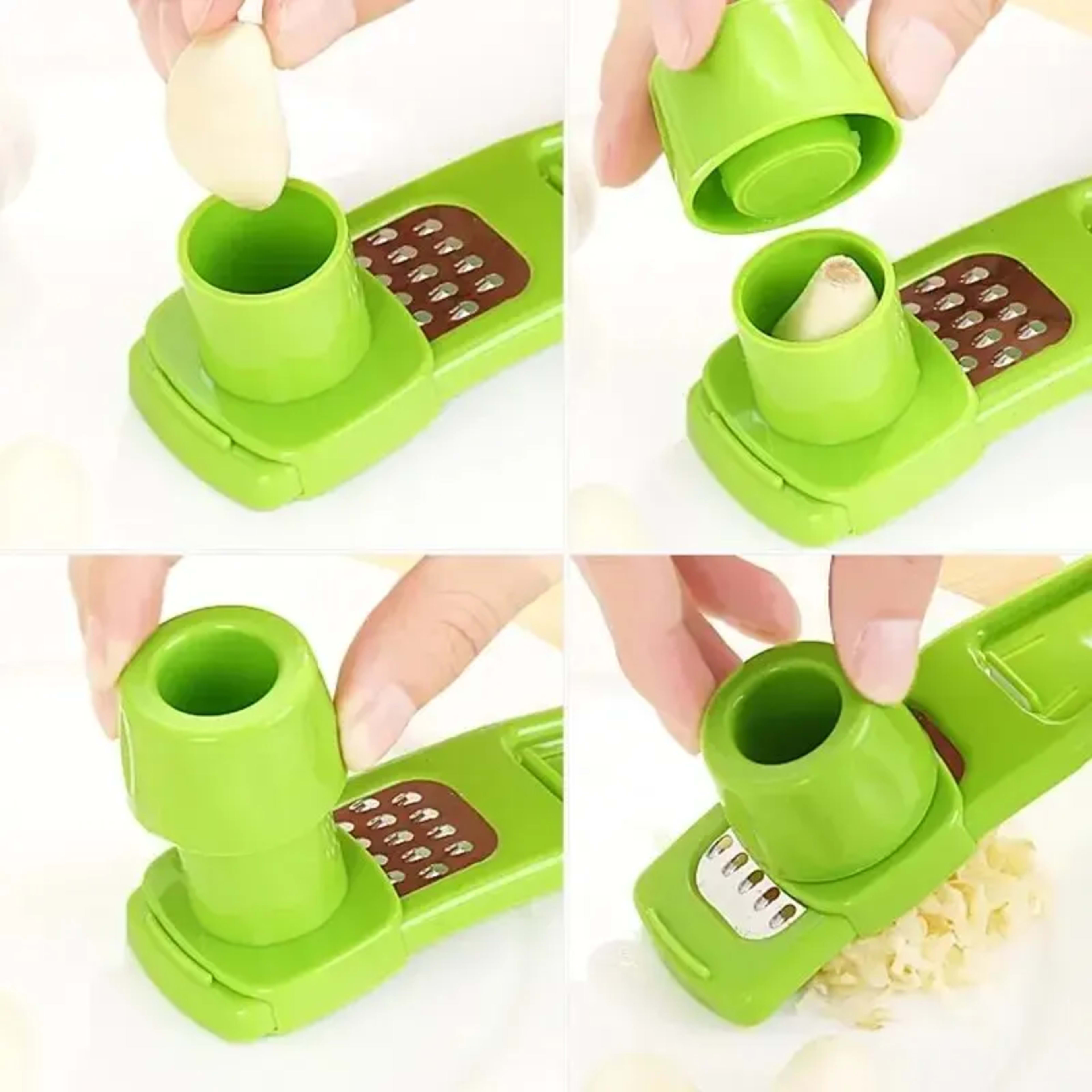 1 Pack Mini Garlic Grinder Creative Garlic Press Kitchen Garlic Mash Manual Garlic Mashing Green Kitchen Gadgets 5