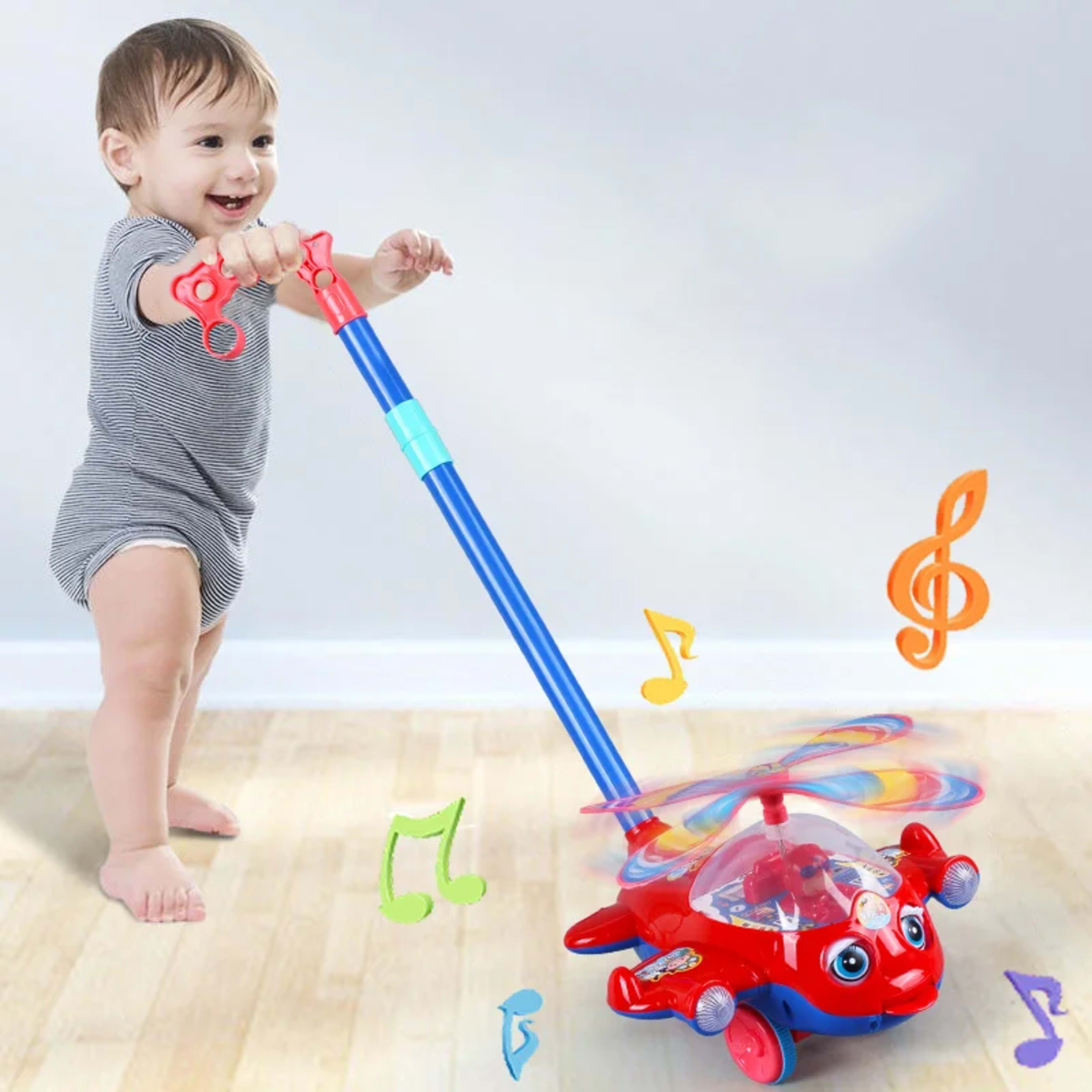 Baby Walker Toy Hand Push Toddler Toy Plane Car Toy Push Along Walking Toy for Kids Children Boys Girls Outdoor 3