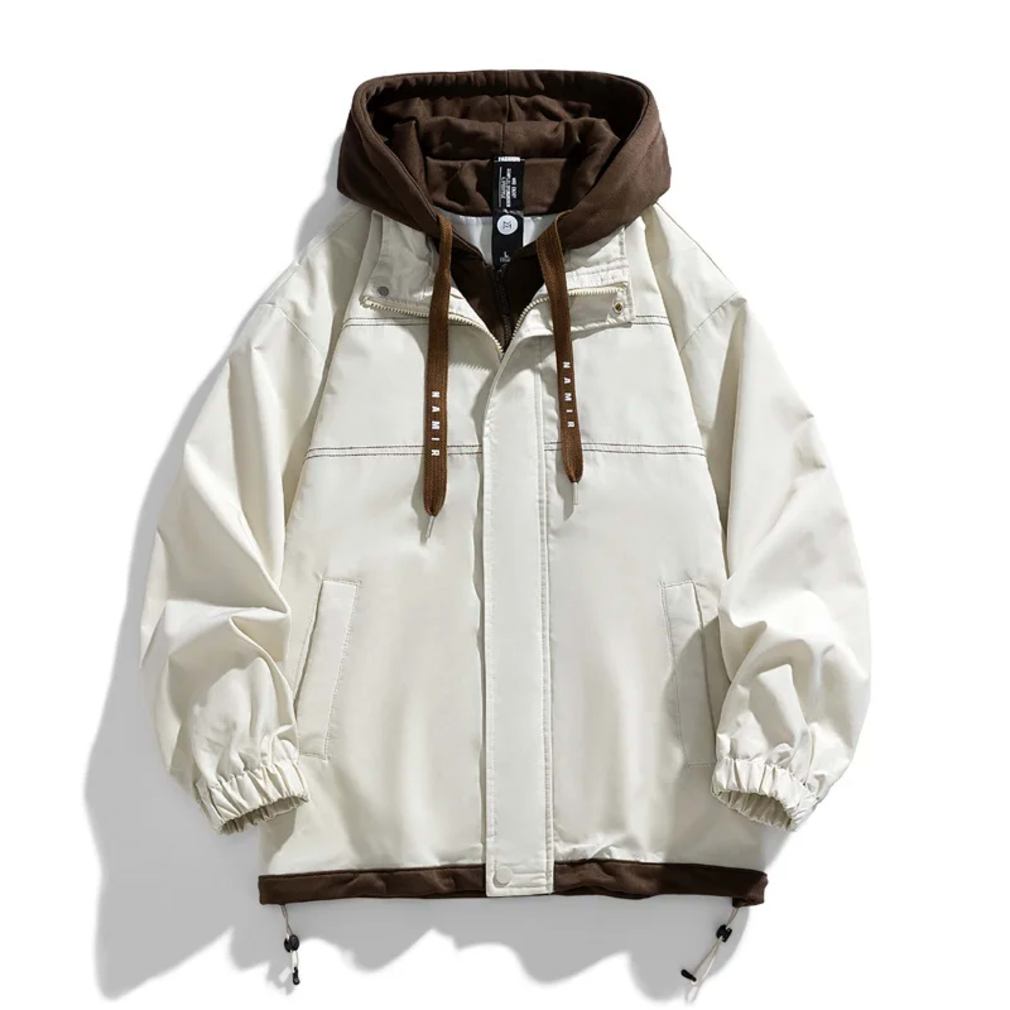 Men's Jacket Thin Hooded Jacket Youth Autumn and Winter New Popular Color Matching High-end Baseball Uniform Casual Hood