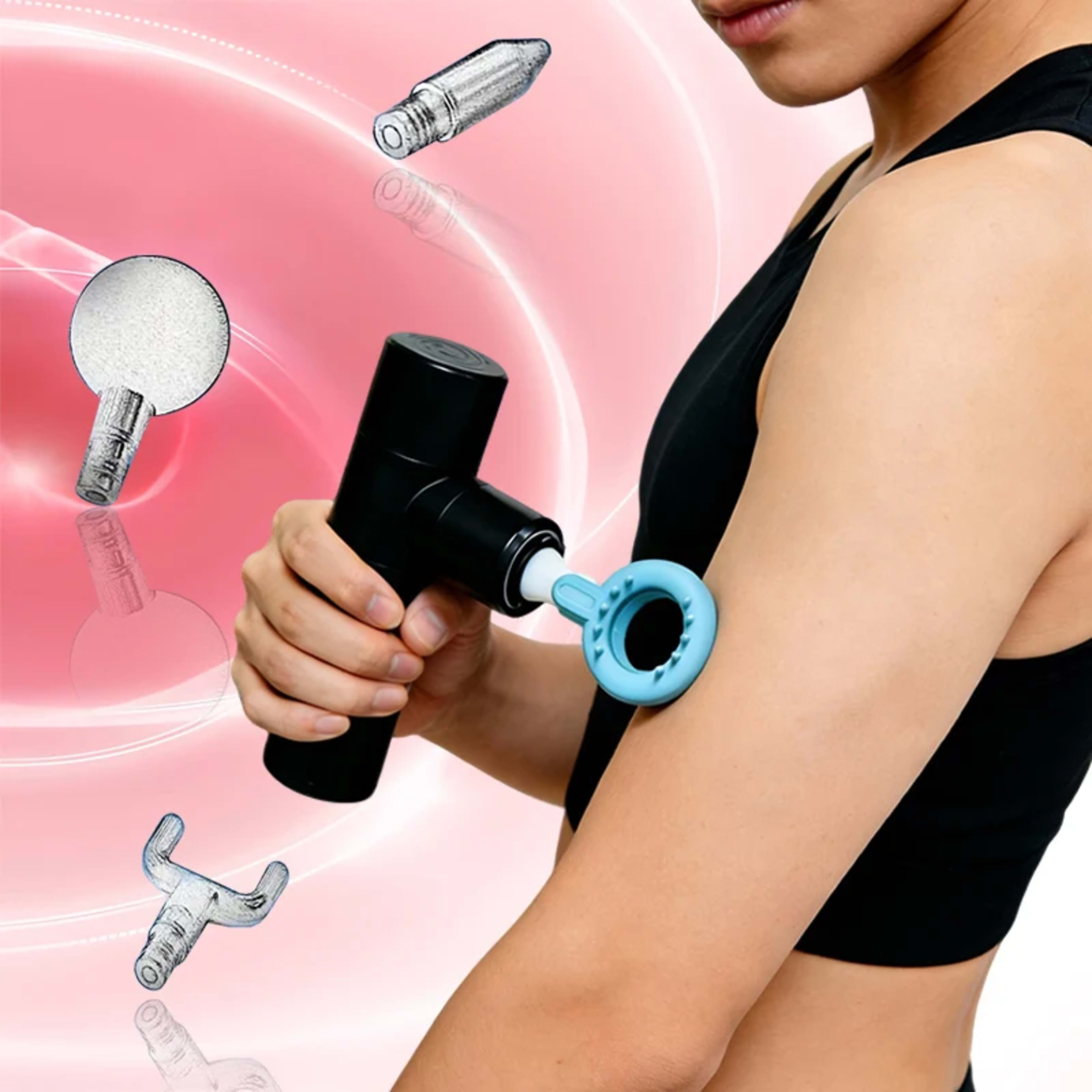 Massage Gun Head Attachments for 12-19mm Shaft, Replaceable Silicone Fascia Gun Head,   Fitness Accessories for Muscle R 1