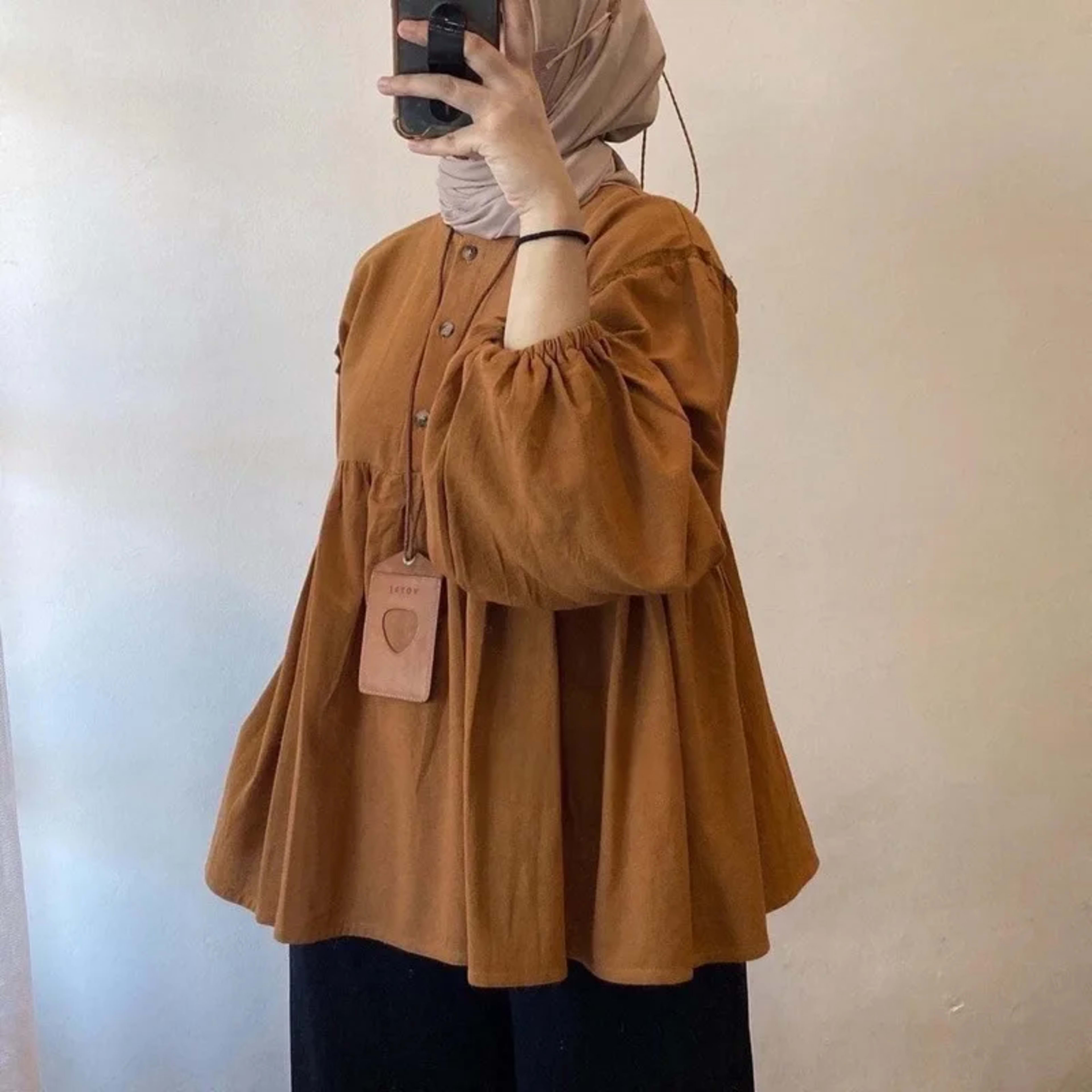 Muslim Blouse Women Autumn Top Folds Shirt Single Breasted Eid Morocco Dubai Morocco Female Blouses Modest Casual Tops R 1