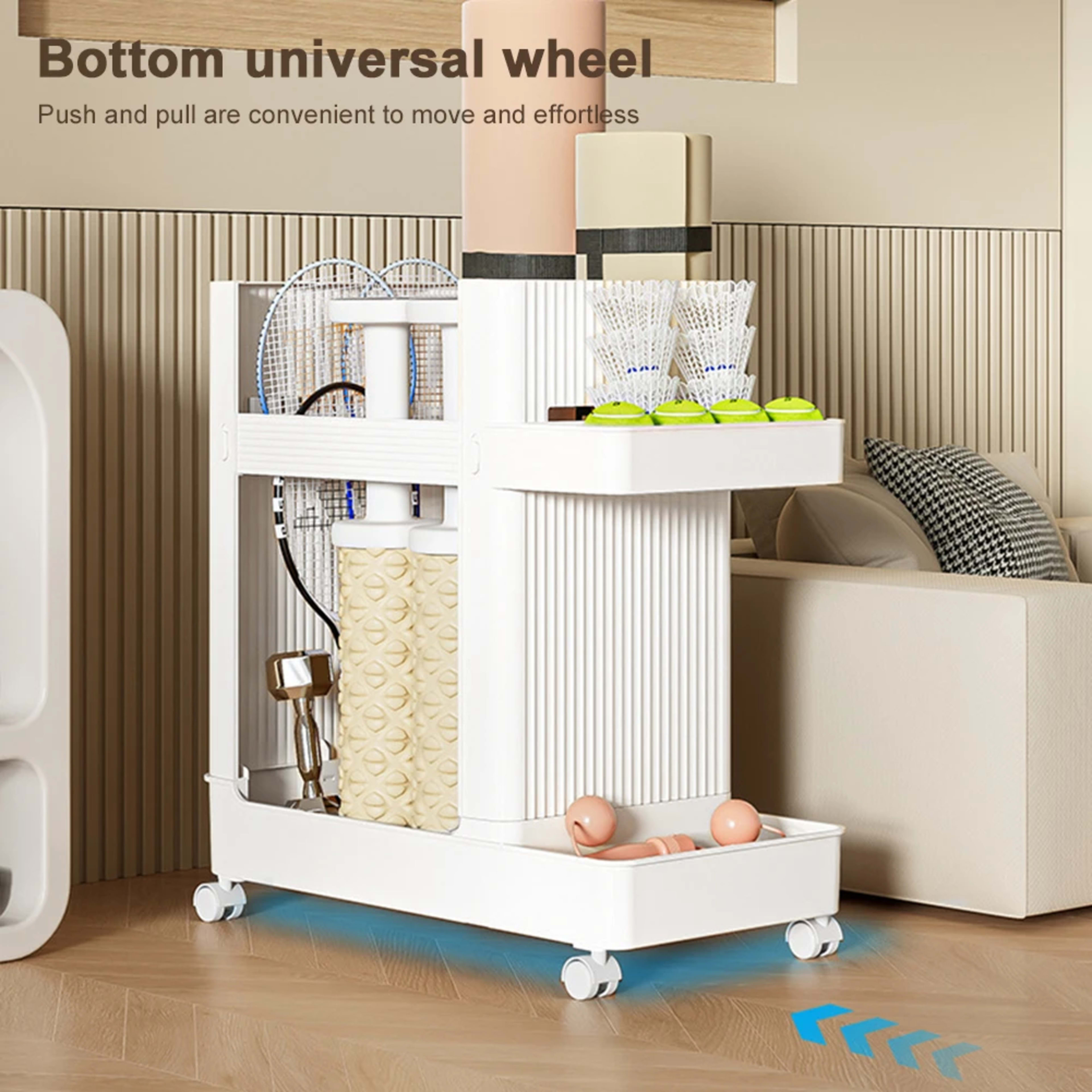 Sports Equipment Storage Rack Large Capacity Fitness Equipment Storage Rack with Wheels Fitness Equipment Sports Tools O 1
