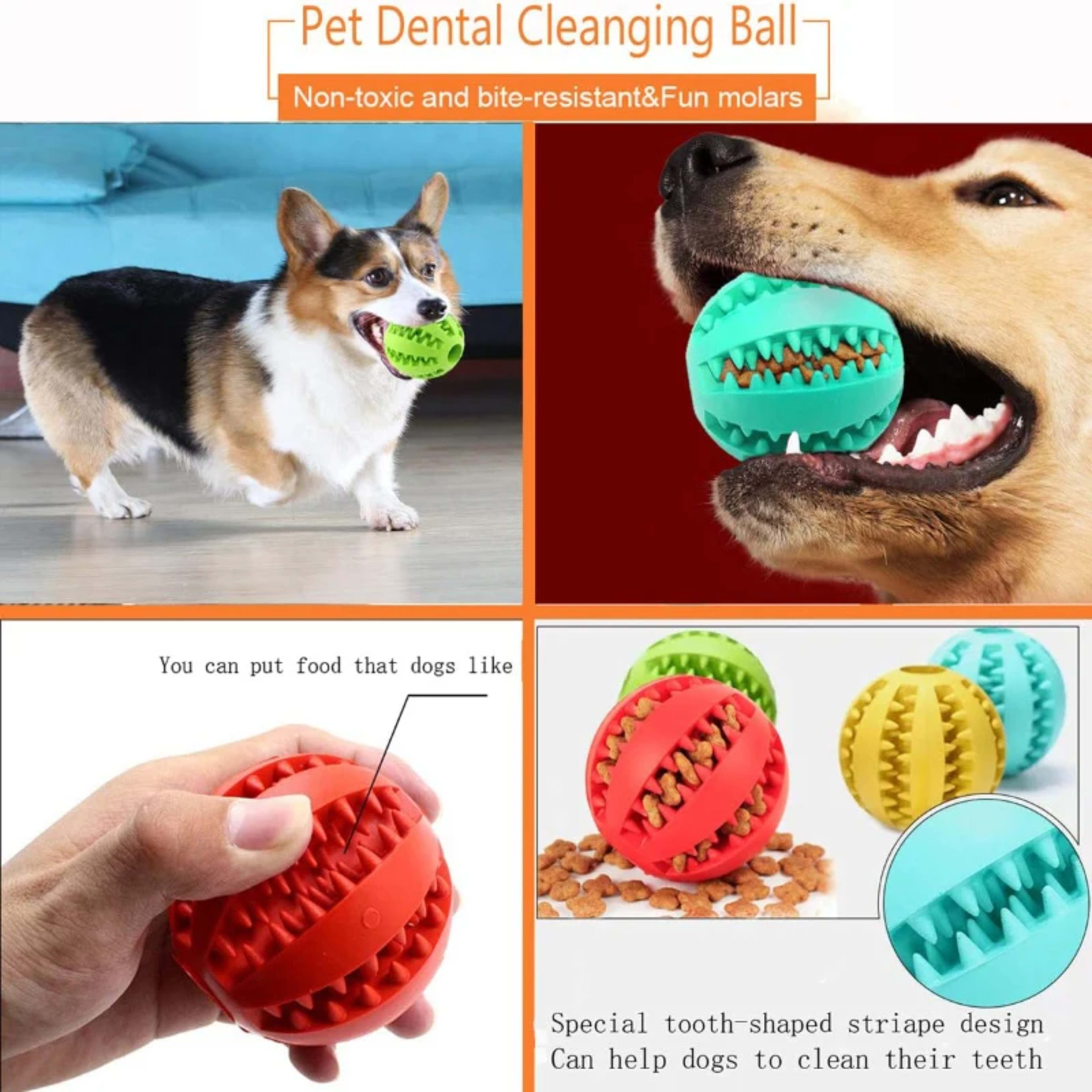 Dog Toy Ball Interactive Rubber Balls Puppy Chewing Toys Pet Tooth Cleaning Ball Cats Pets Food Treat Feeder Silicone Ba 2