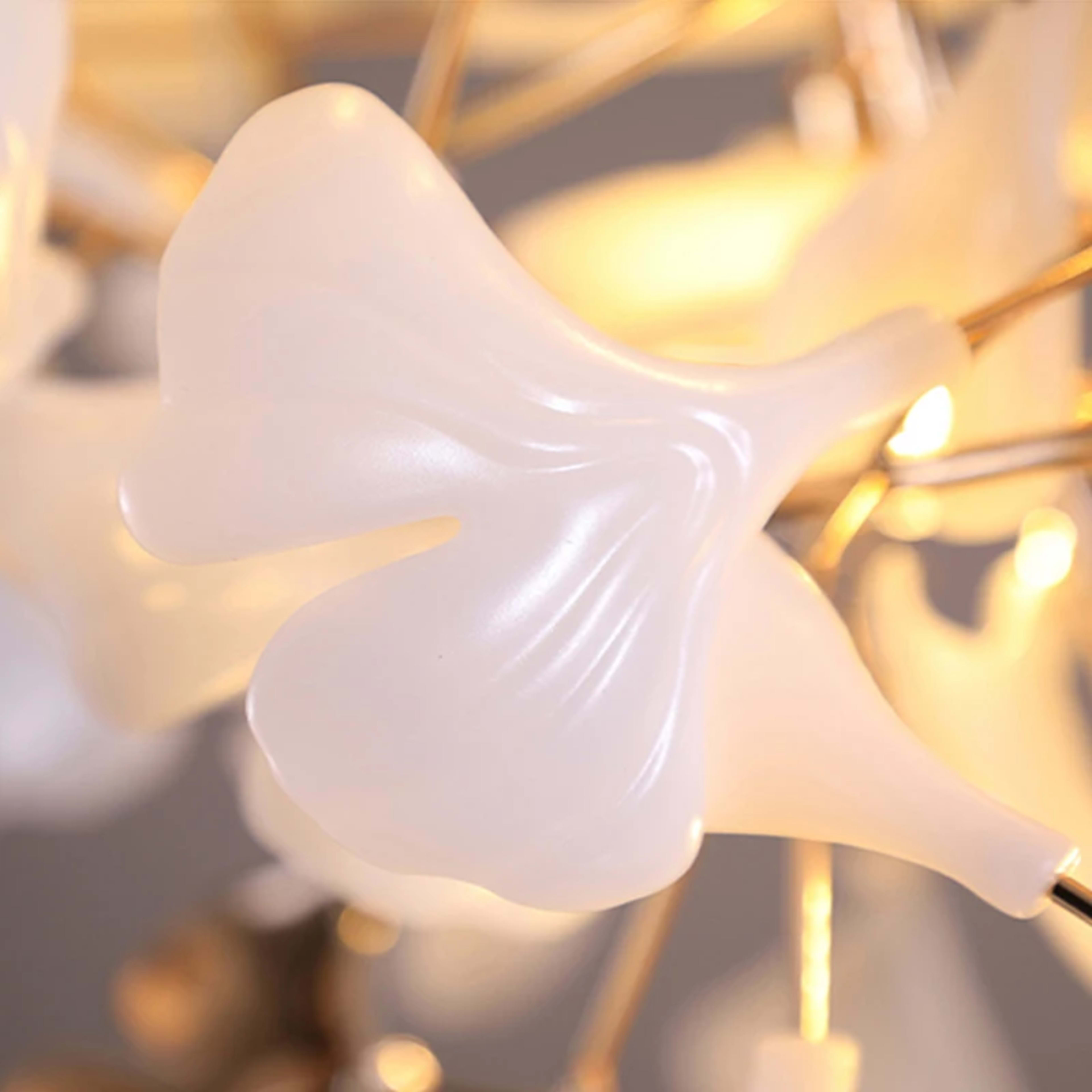Modern LED Pendant Lights Home Decoration Bedroom Dining Living Room Ceiling Chandelier Ginkgo Leaf Art Long Lighting Fi 6