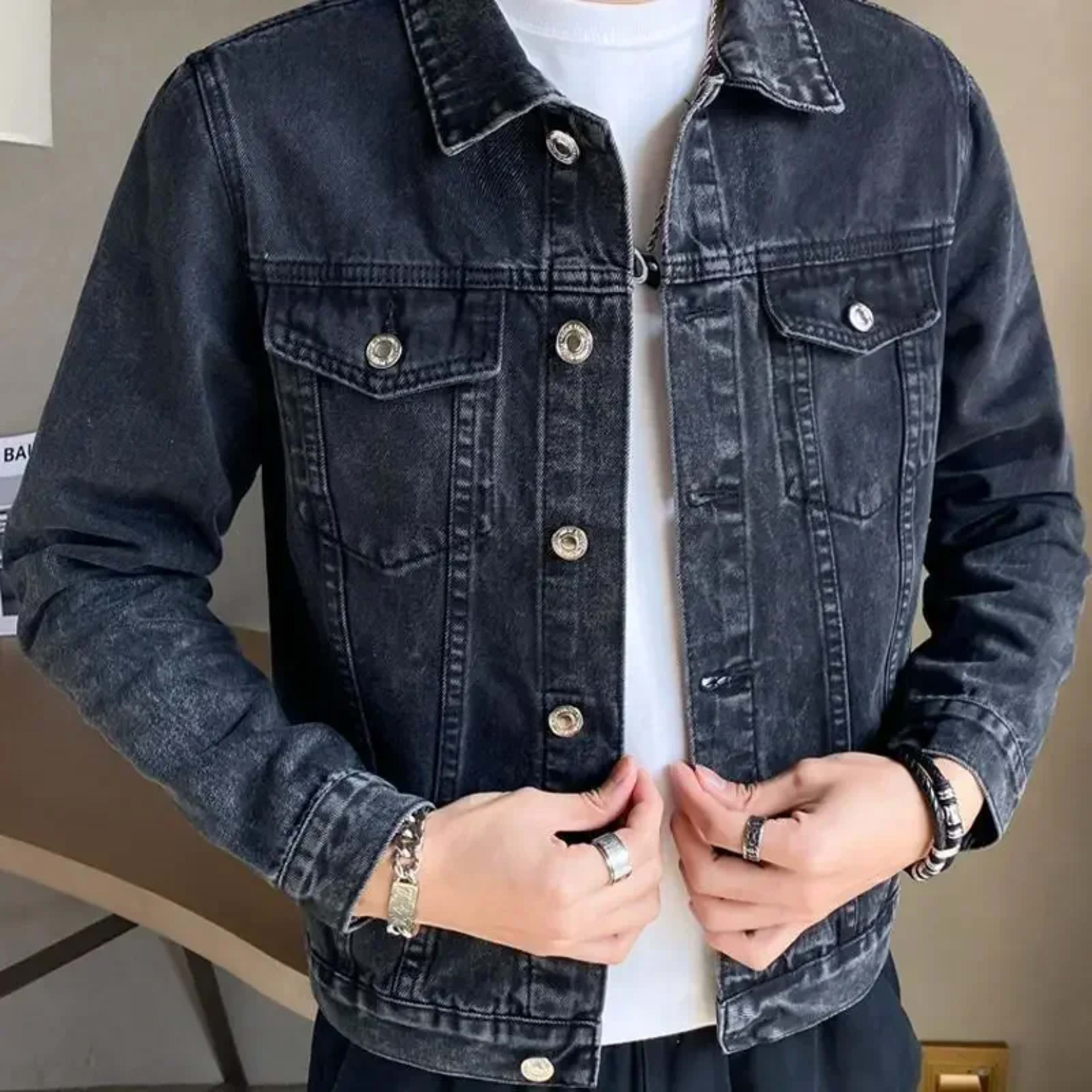 Jeans Coat for Men Black Autumn Denim Jackets Man High Quality Winter 2025 Low Cost Joker Fashion Large Size Menswear Ne 2
