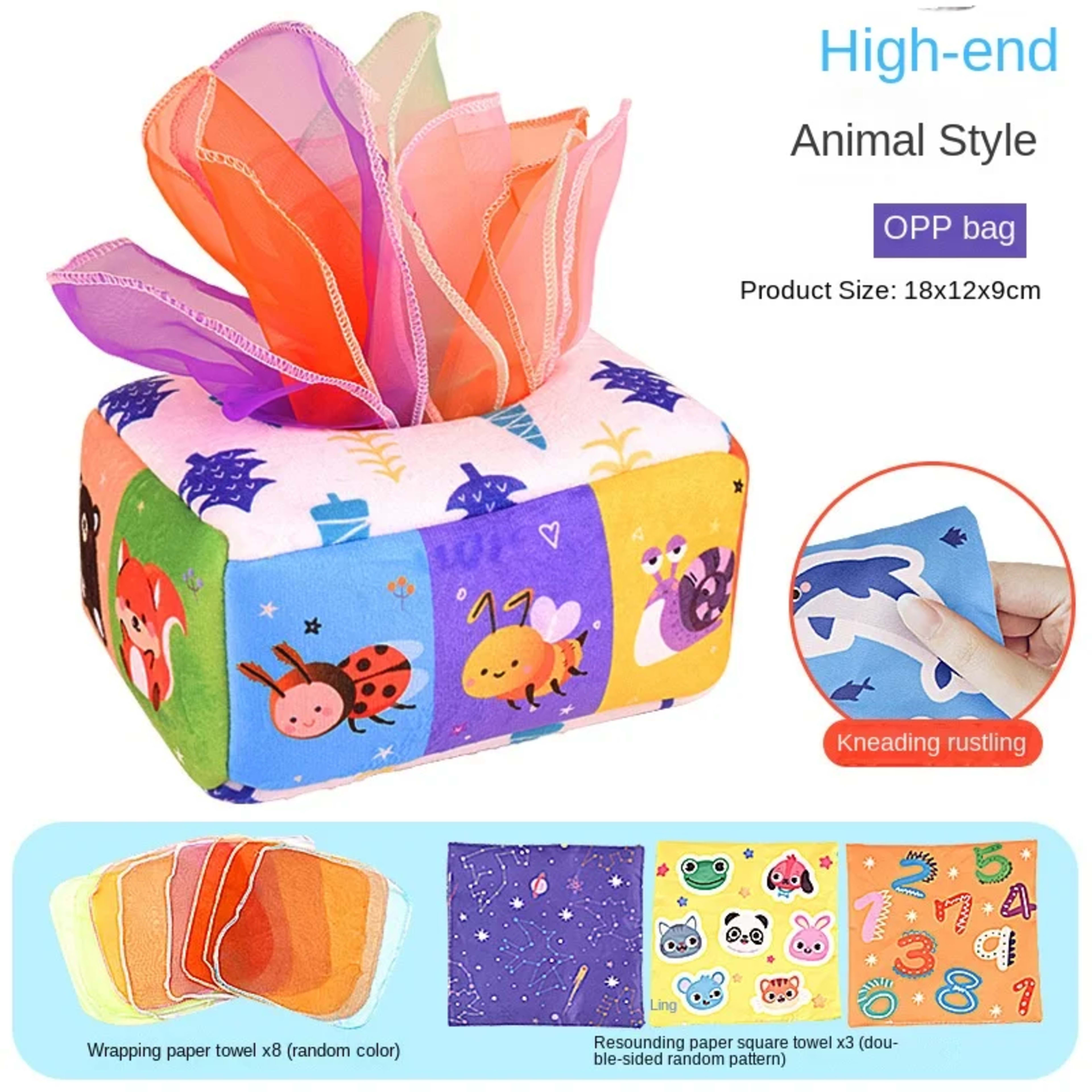 Baby Montessori Toy,Magic Tissue Box,Educational Learning Activity Sensory Toy For Kids Finger Exercising  Busy Board Ba 4