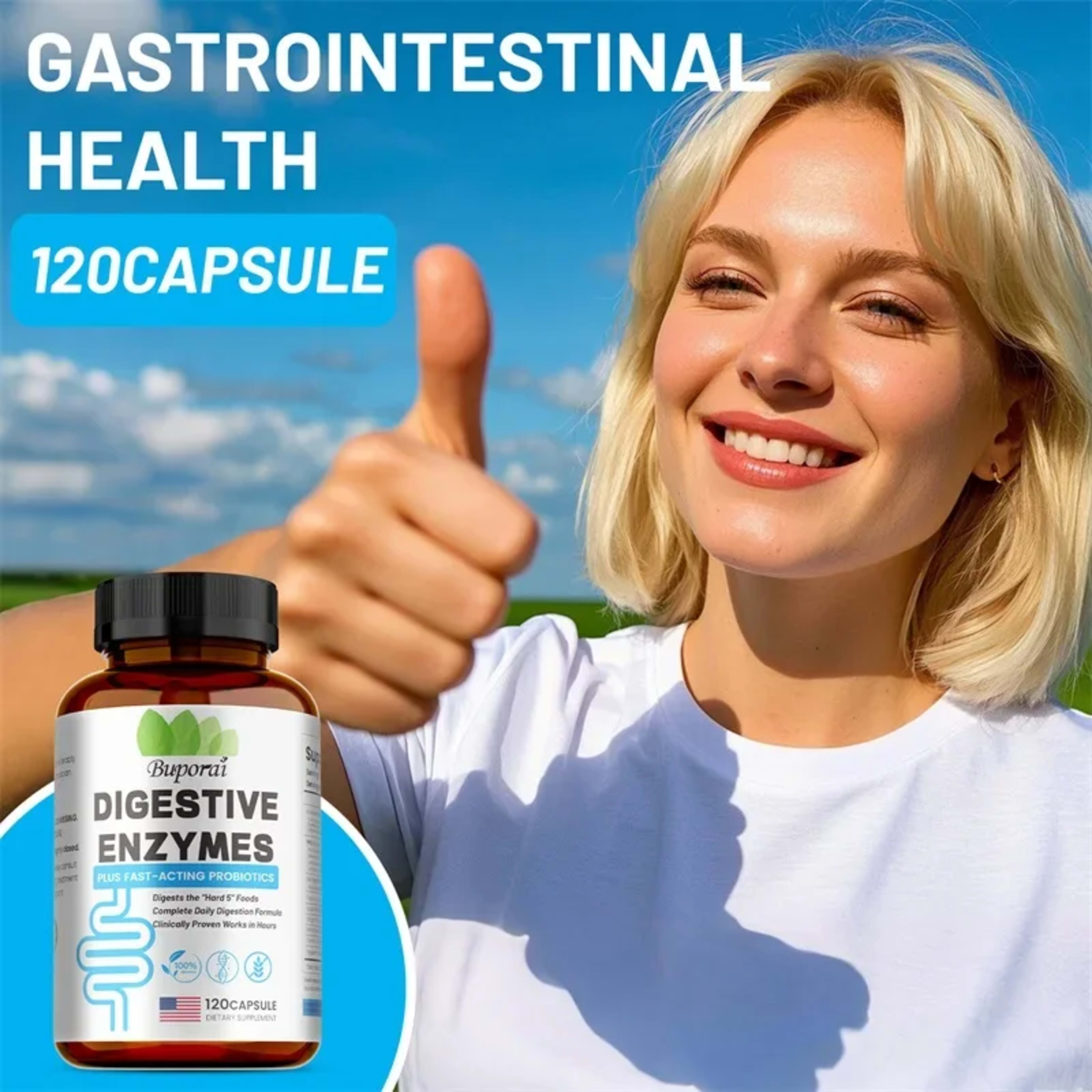 Digestive Enzymes Supplement - Digestion and Intestinal Health for Adults Men and Women, Promotes Nutrient Absorption 5