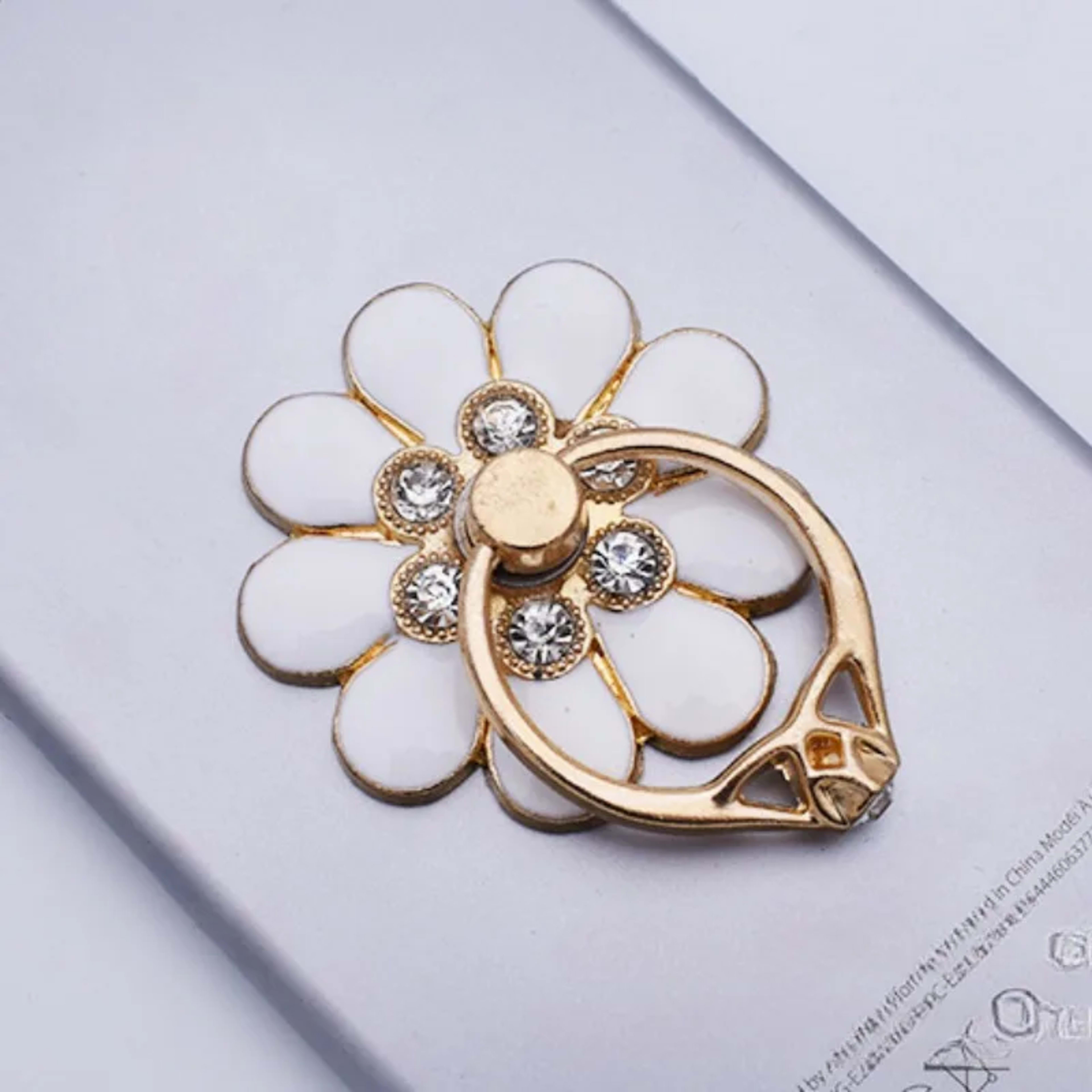 Mobile Phone Case Accessories Alloy Flower Phone Holder Creative Metal Ring Buckle Mobile Phone Decoration DIY Back Stic 5