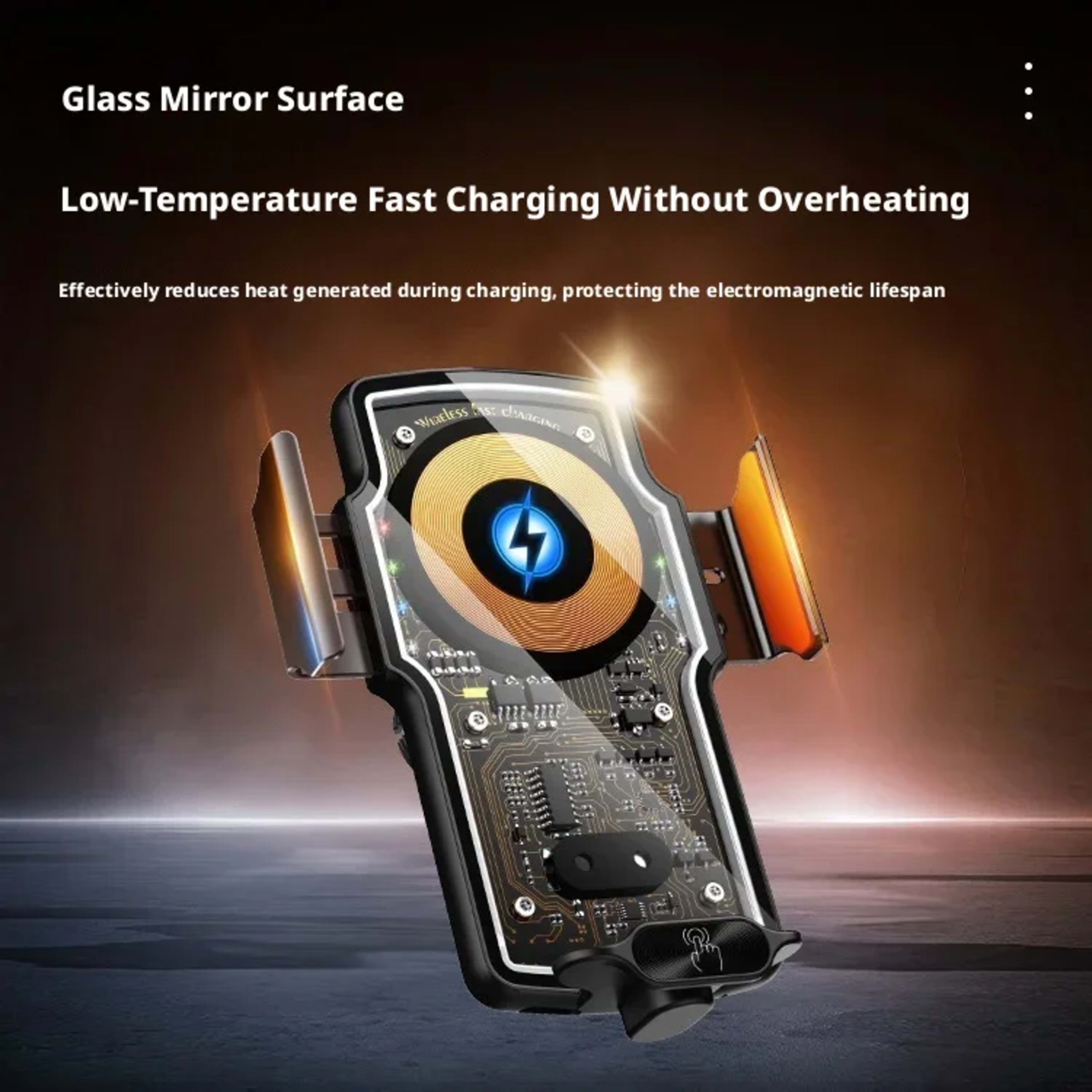 car accessories interior mounts phone holder support for cell phone bracket 15w wireless charging Transparent Technology 3