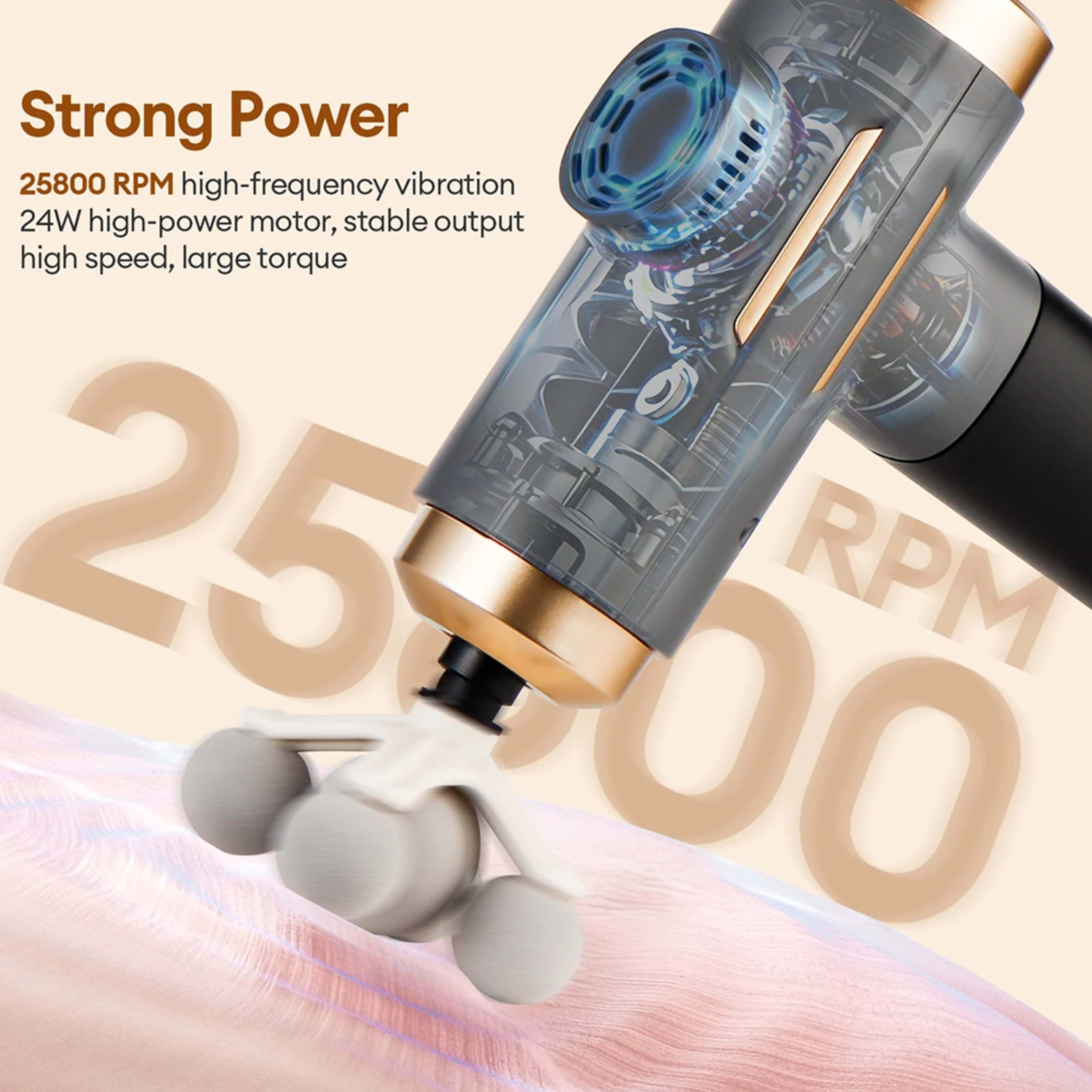 11-IN-1 Electric Massage Gun 99 Level Powerful Fascia Gun High-Frequency Vibration Body Massage Gun Arms Leg Muscle masa 5