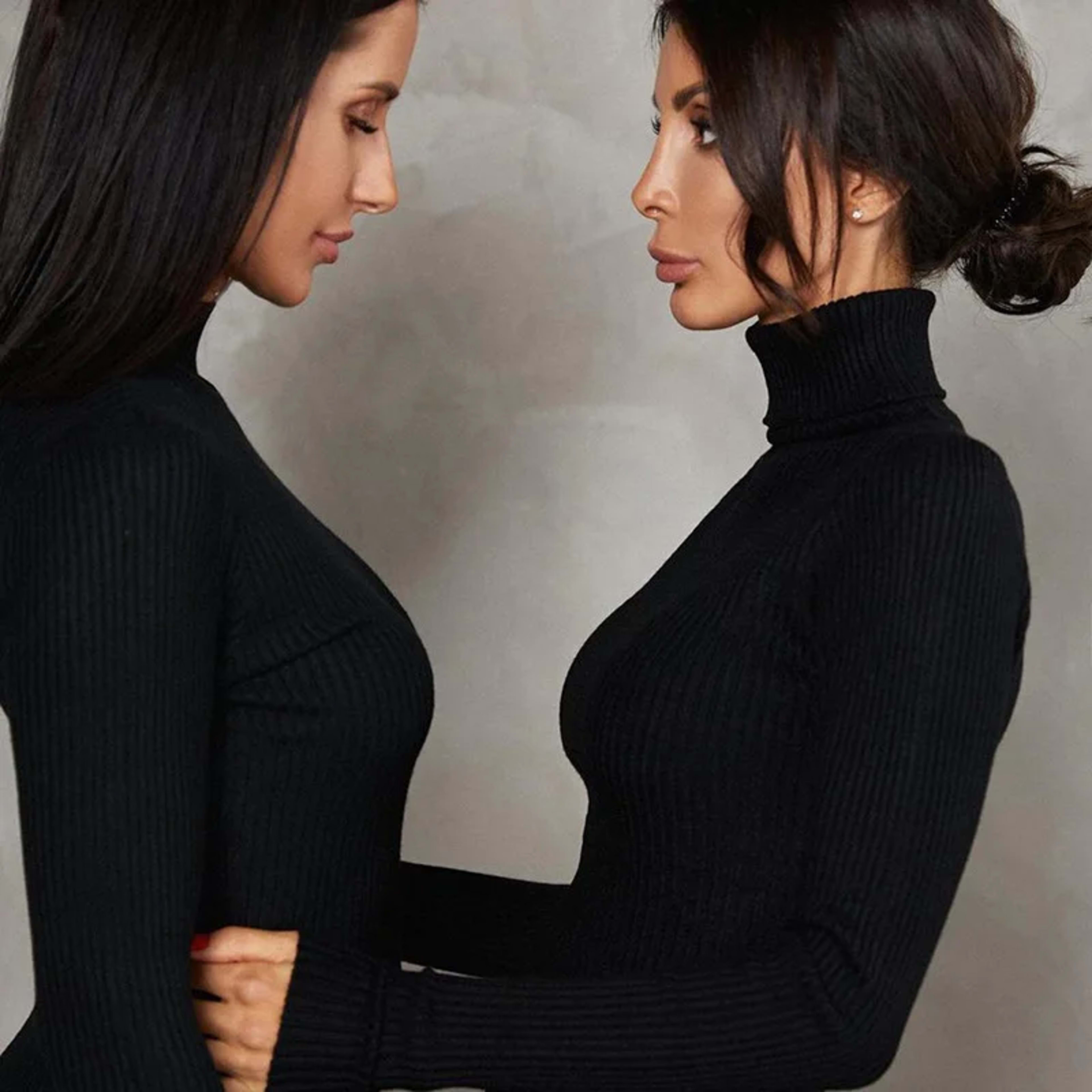 Dresses for Women 2022 Sexy Turtleneck Knitted Bodycon Dress Women Autumn Winter Long Sleeve Sweater Dress 3