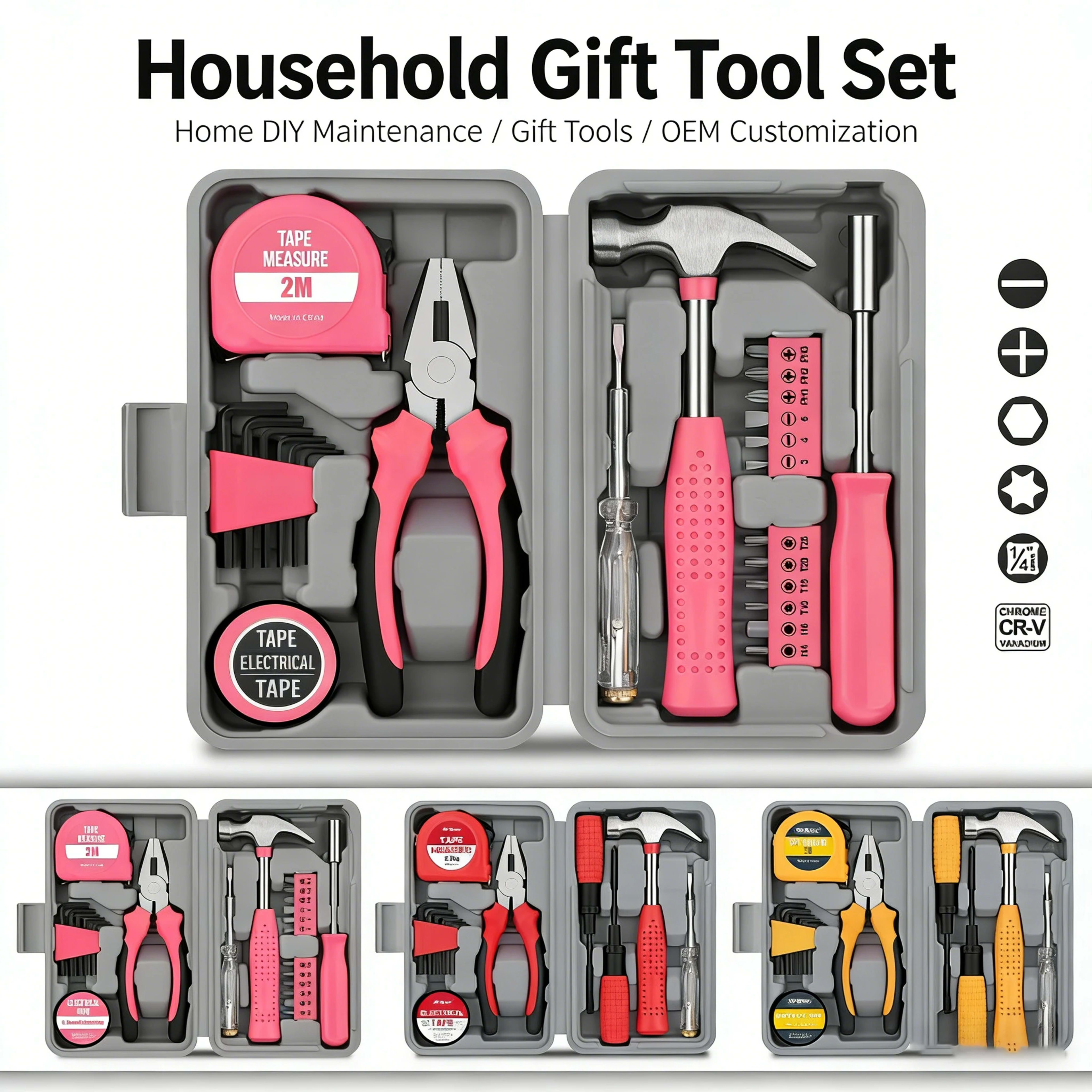 24pcs Home Tool Set All-in-one Multi-purpose DIY Kit For Household Repairs & Maintenance Multifunctional Outdoor Small T 4