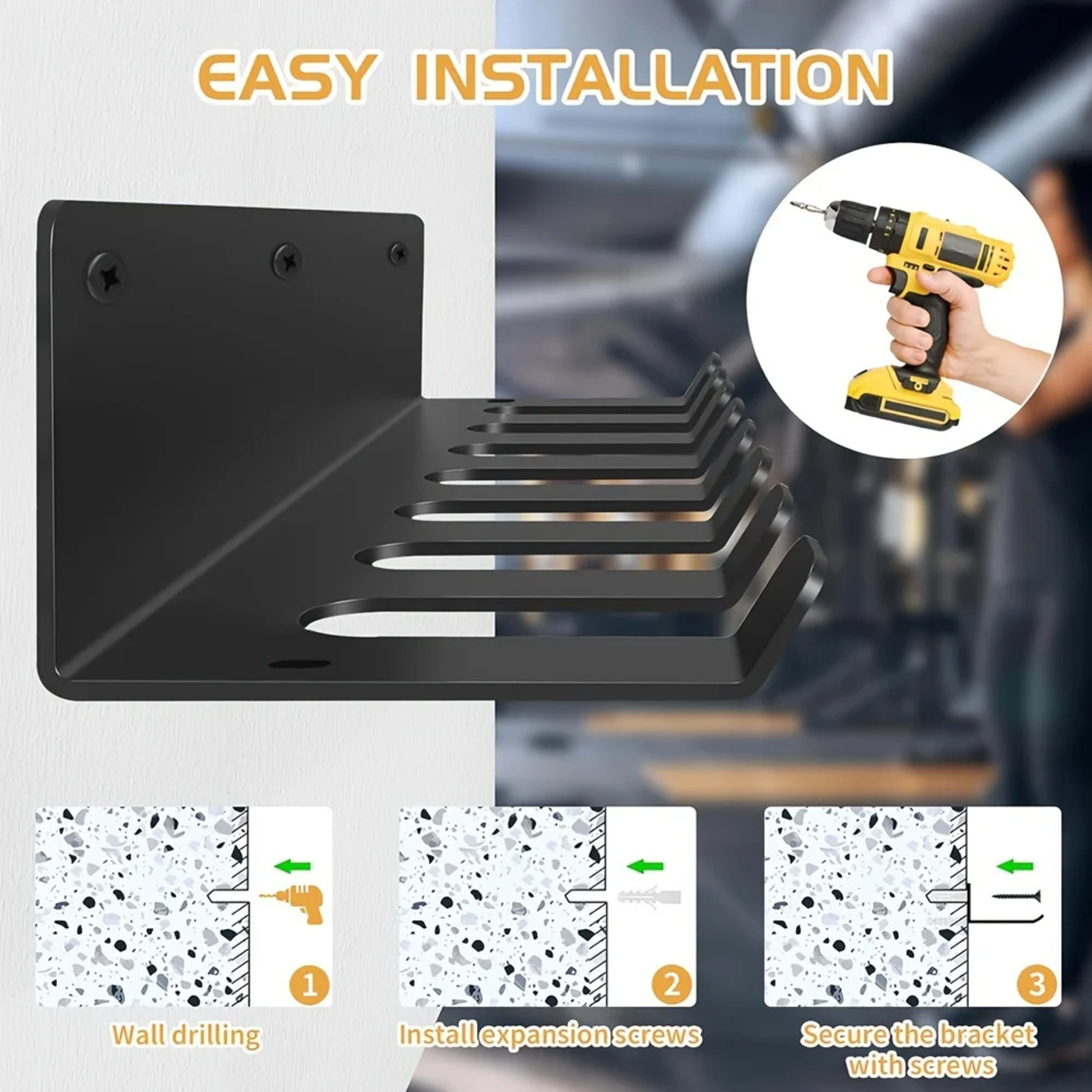 [Fitness Equipment Organizer] Multifunctional Black Iron Wall-Mounted Fitness Equipment Organizer - Perfect Gift for Hom 6