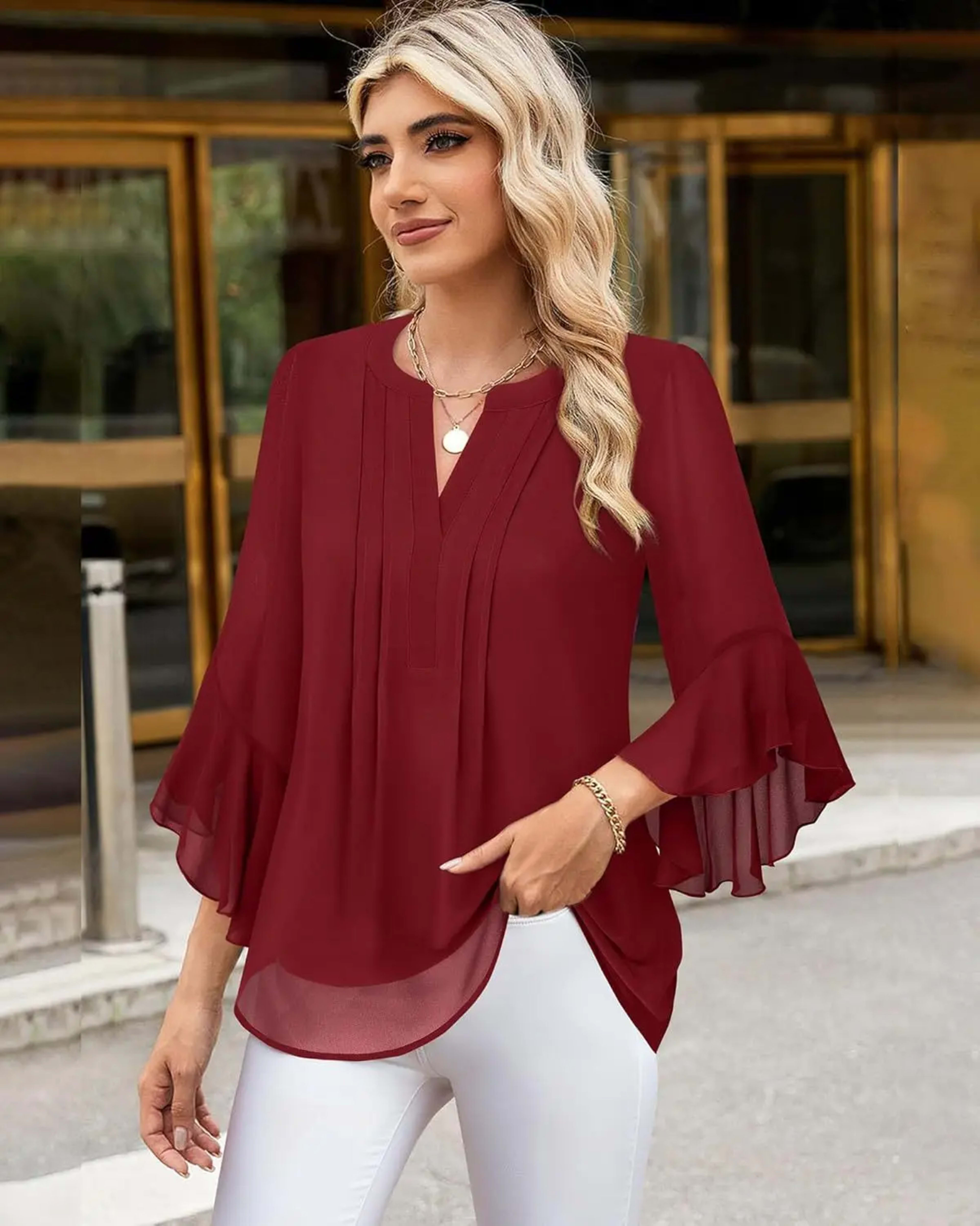Fashion Woman Blouse Shirts For Women Stylish Top Casual Wave Point Print Tops Female Elegant Chiffon Mujer Woman Clothe 2