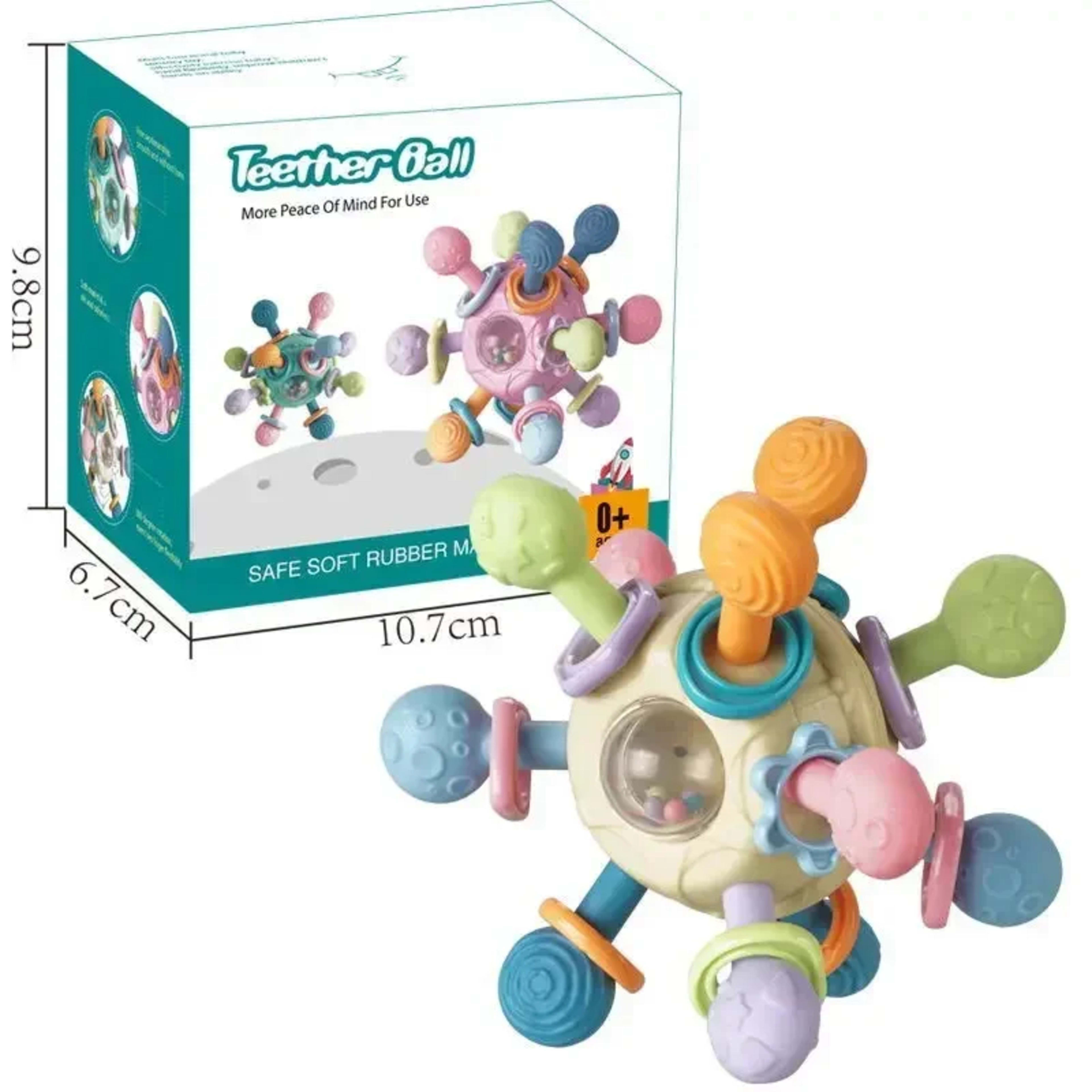 Baby Toys 0 12 Months Rotating Rattle Ball Grasping Activity Baby Development Toy Silicone Teether Baby Sensory Toys for 8