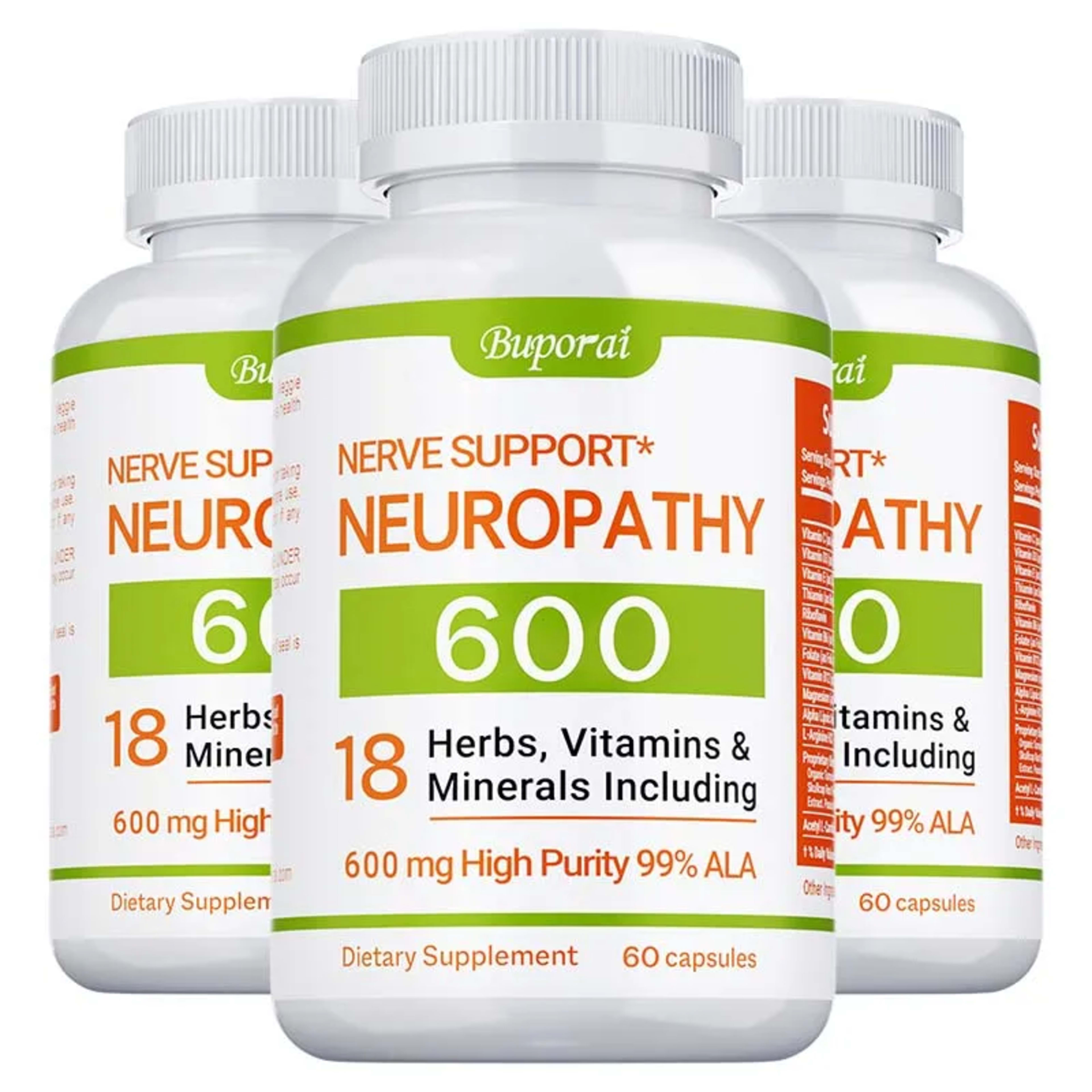 Neuropathy Support Supplement 600mg - Antioxidant, Promotes Nerve Health, Cellular Energy, Metabolism and Anti-aging, No