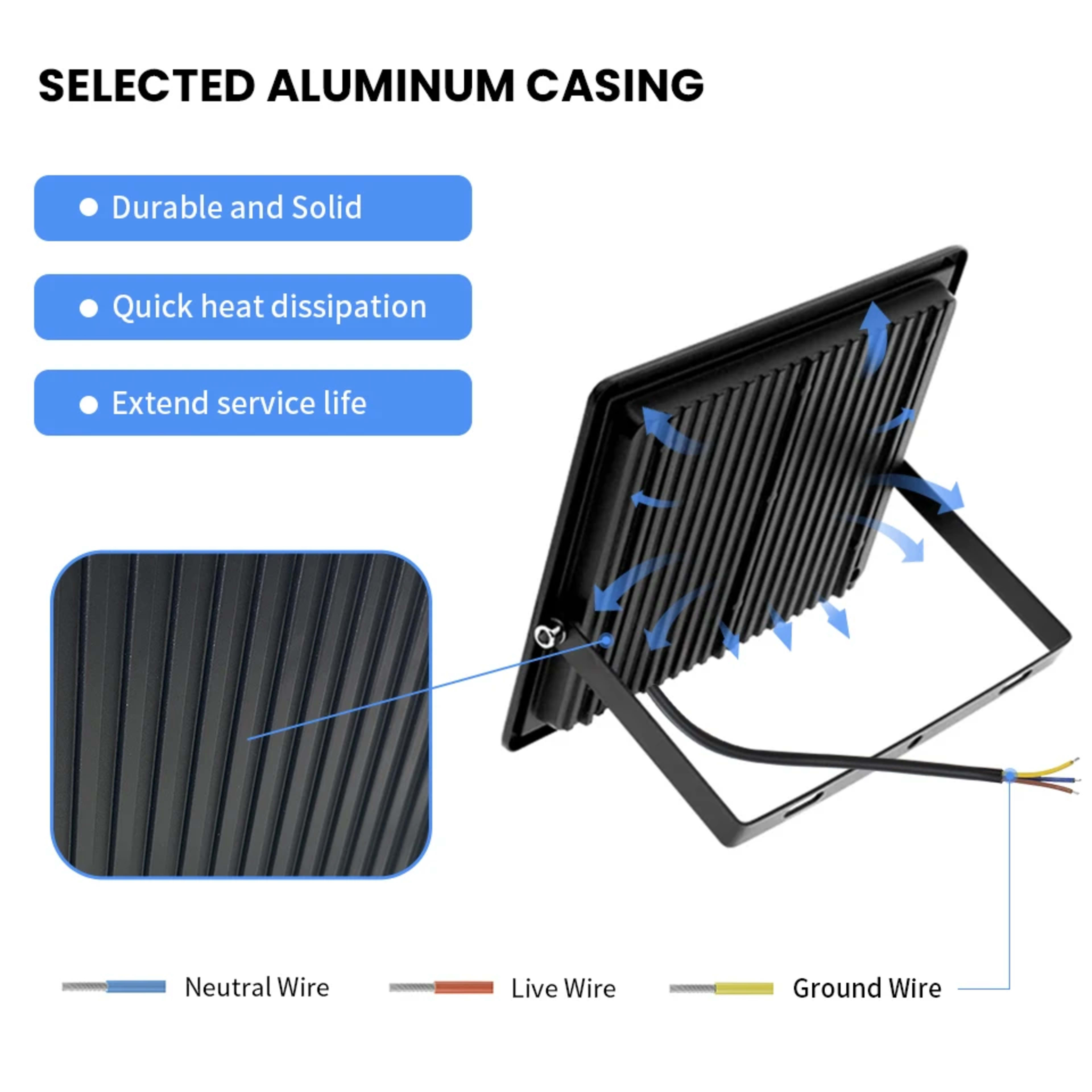 LED Flood Light 10W 20W 30W 50W 100W AC 220V LED Floodlight IP66 Waterproof Reflector Spotlight Street Light Outdoor Gar 5