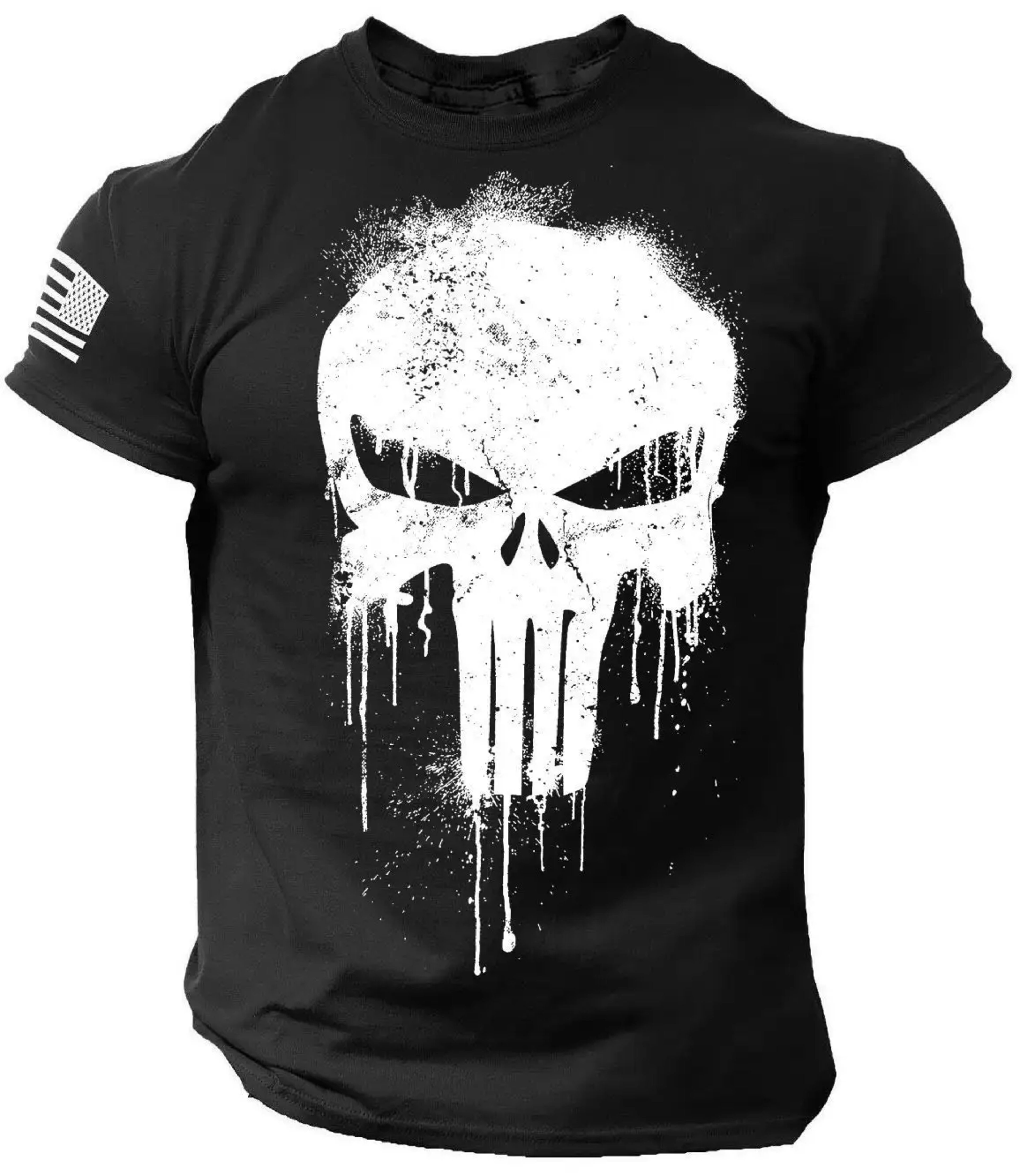 Men's T shirt for men 3D Print Military Patriotic Skull Dropped T Shirt Oversized Short-Sleeved Sportswear Men Clothing