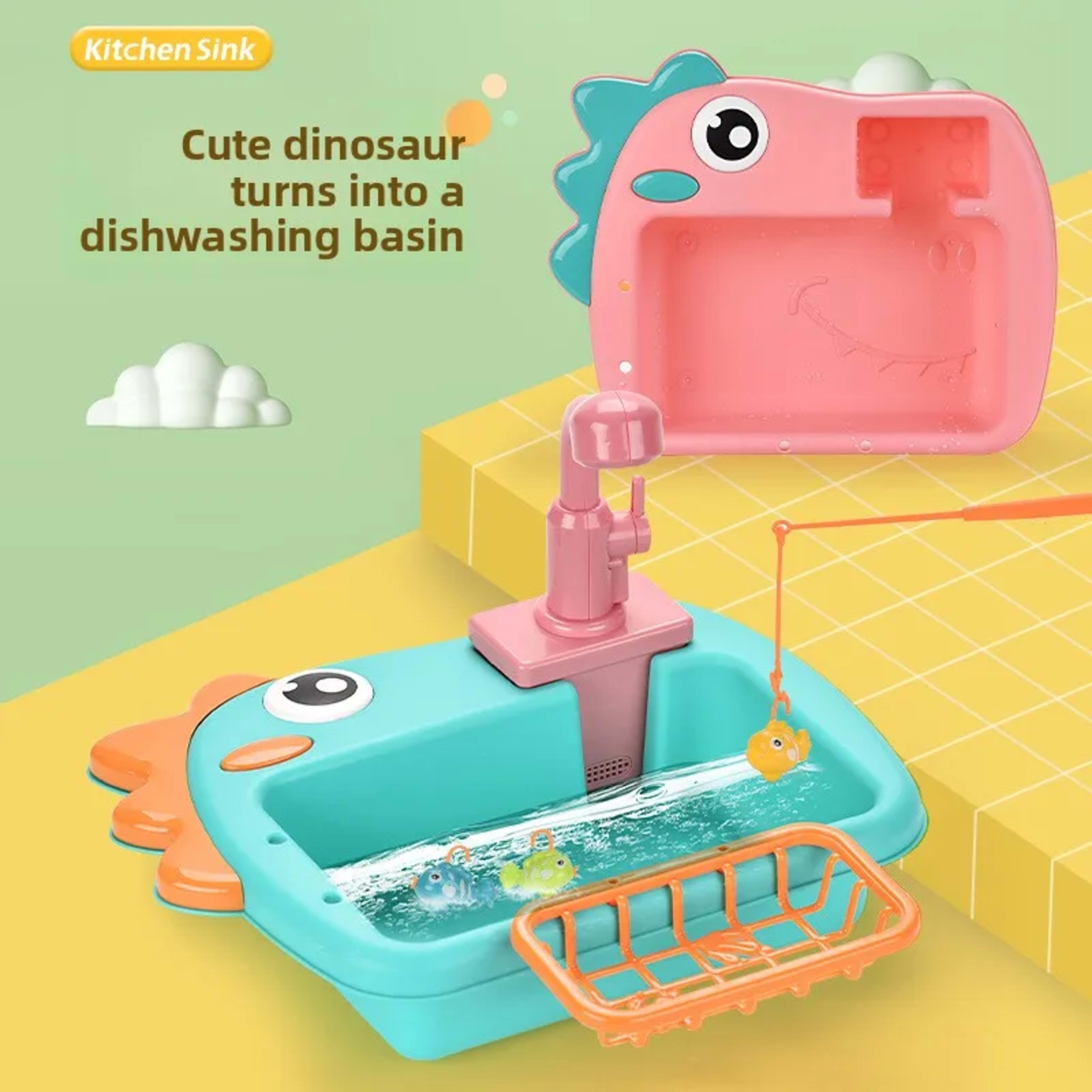Kitchen Sink Toys Kitchen Toys for Kids with Tableware Accessories Vegetable Fruit Fishing Games for Toddlers Kids Kitch 3
