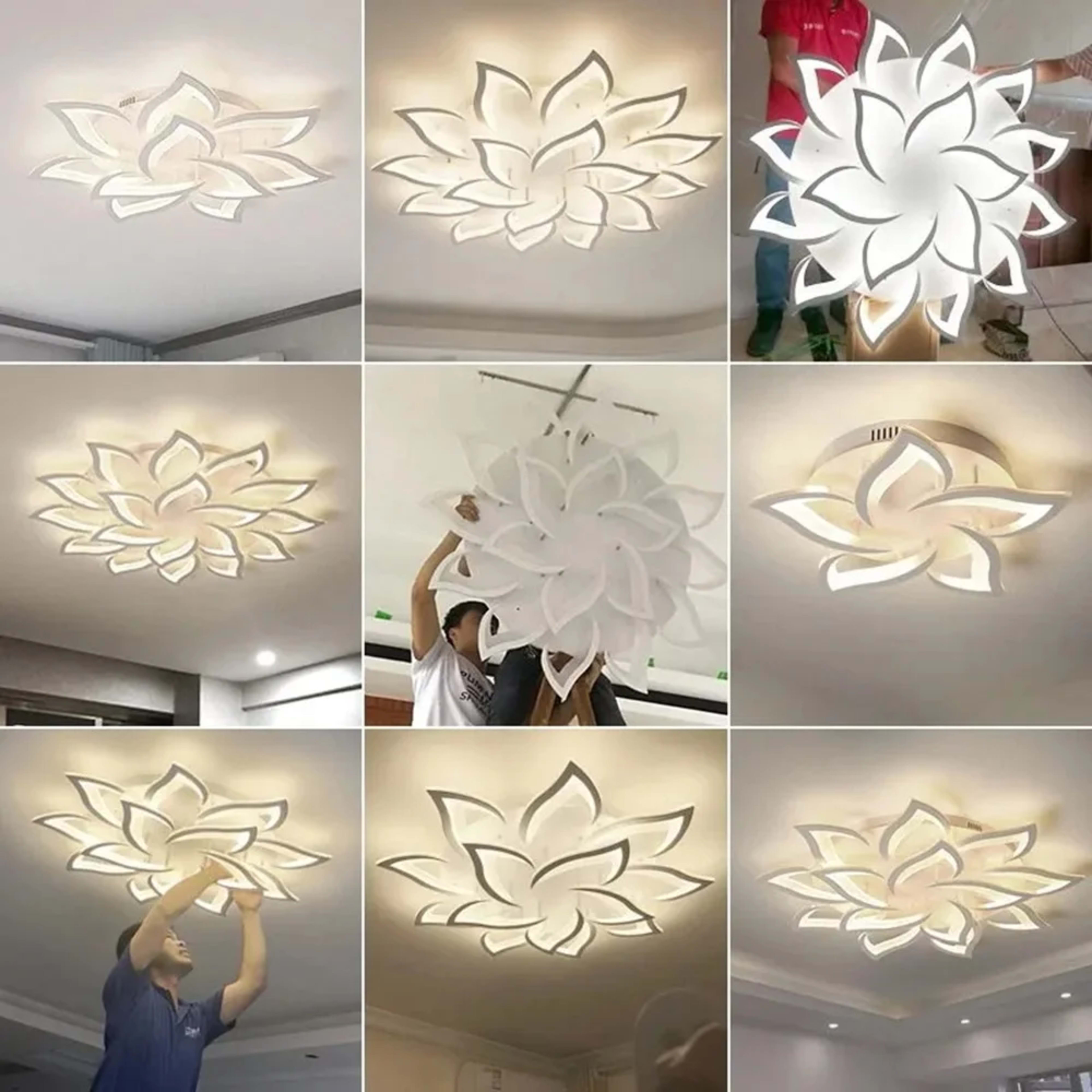 Modern LED Ceiling Light fixture Flower Design chandelier Dimmable Home Lighting Kitchen Living room Bedroom Ceiling Lam 6