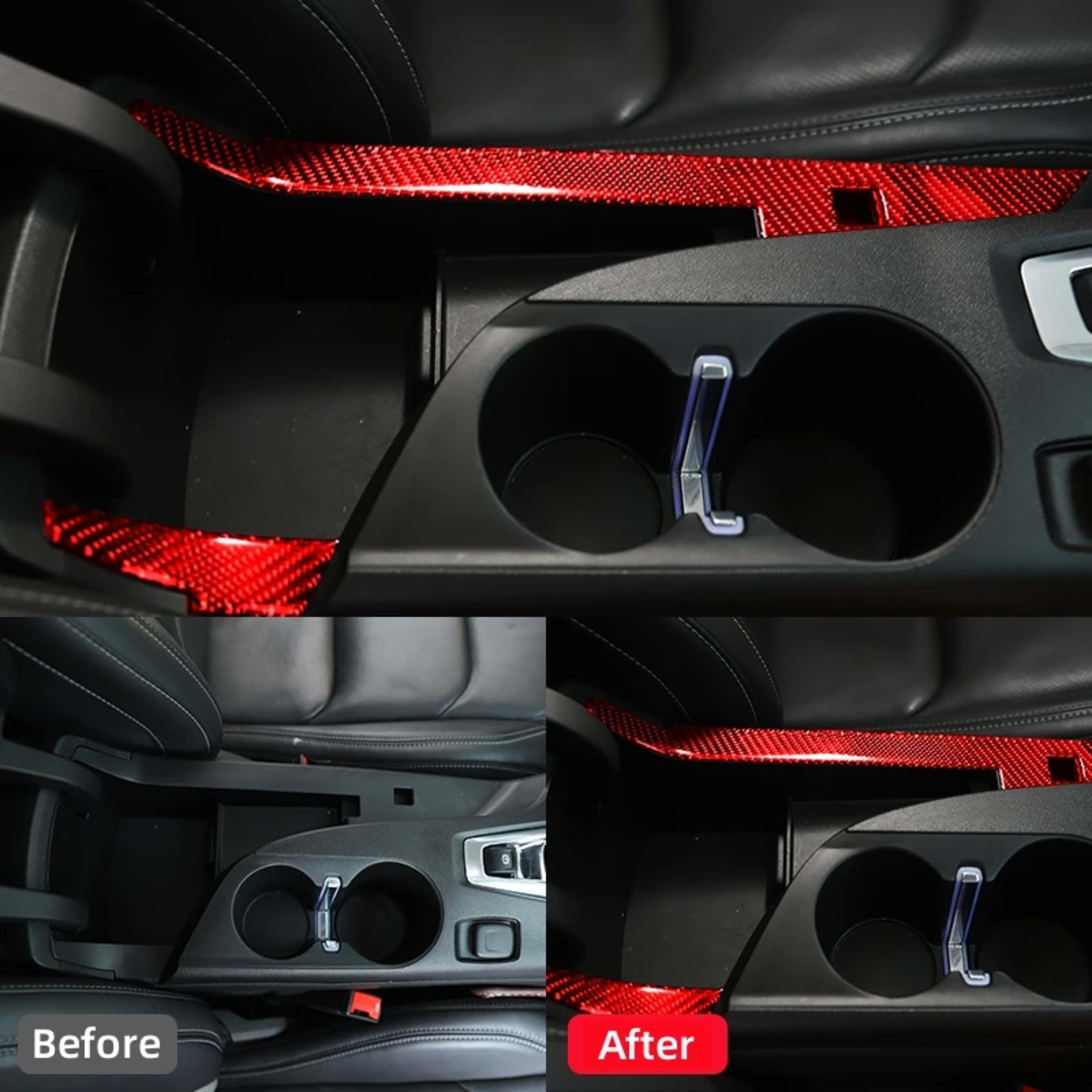 For Chevrolet Camaro 2017-2022 Accessories Interior Real Carbon Fiber  Car Center Console Side Decorative Strip Cover St 6