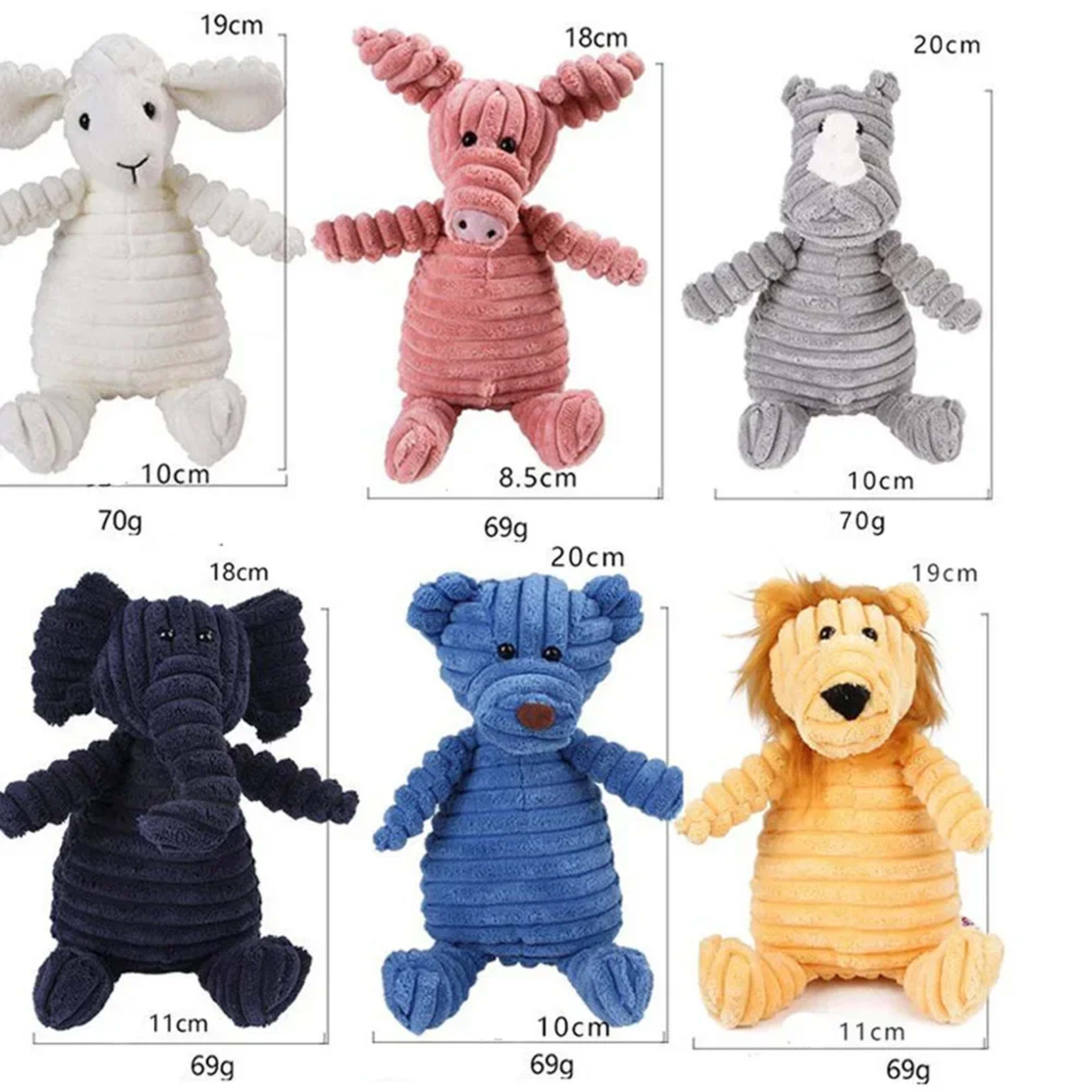 Plush Dog Toy Animals Shape Bite Resistant Squeaky Toys Corduroy Dog Toys for Small Large Dogs Puppy Pets Training Acces 2