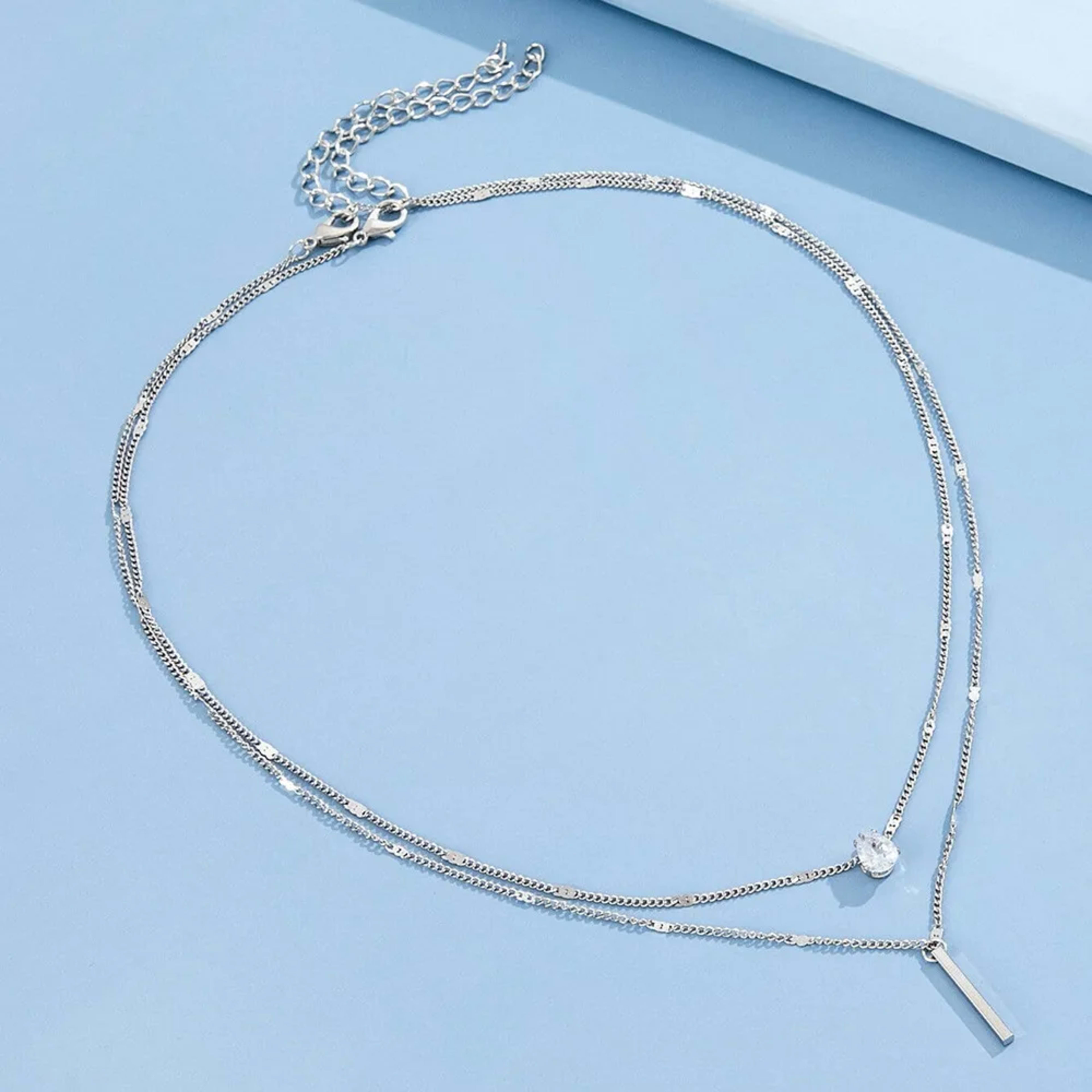 Trendy Zircon Pendant Necklace For Women Multilayer Chain Choker Fashion Female Party Shiny Jewelry Gift 10