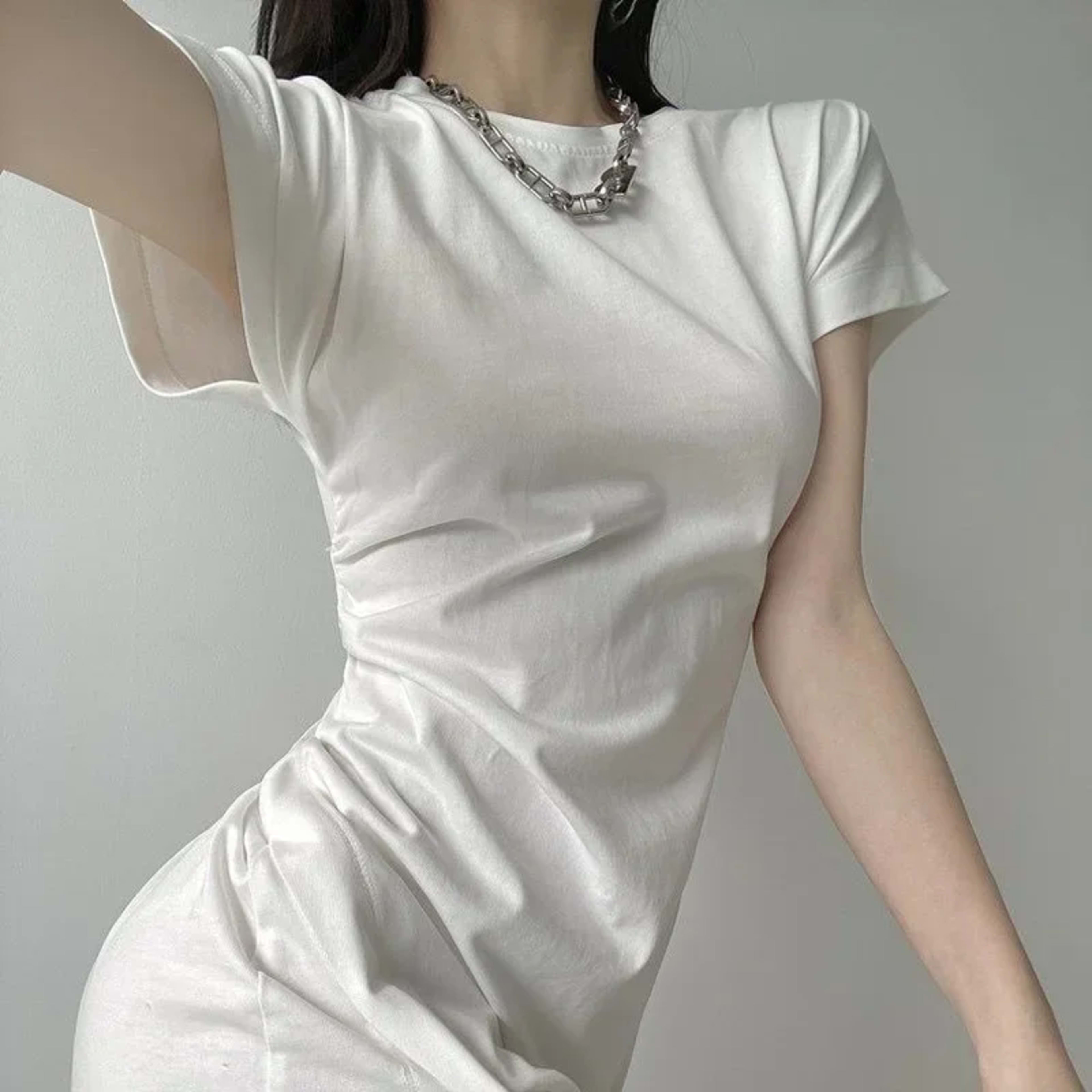 White Dresses for Women 2025 Woman Dress Clothes Midi X New in Chic and Elegant Pretty Cheap Casual Y2k Outfits Harajuku 5