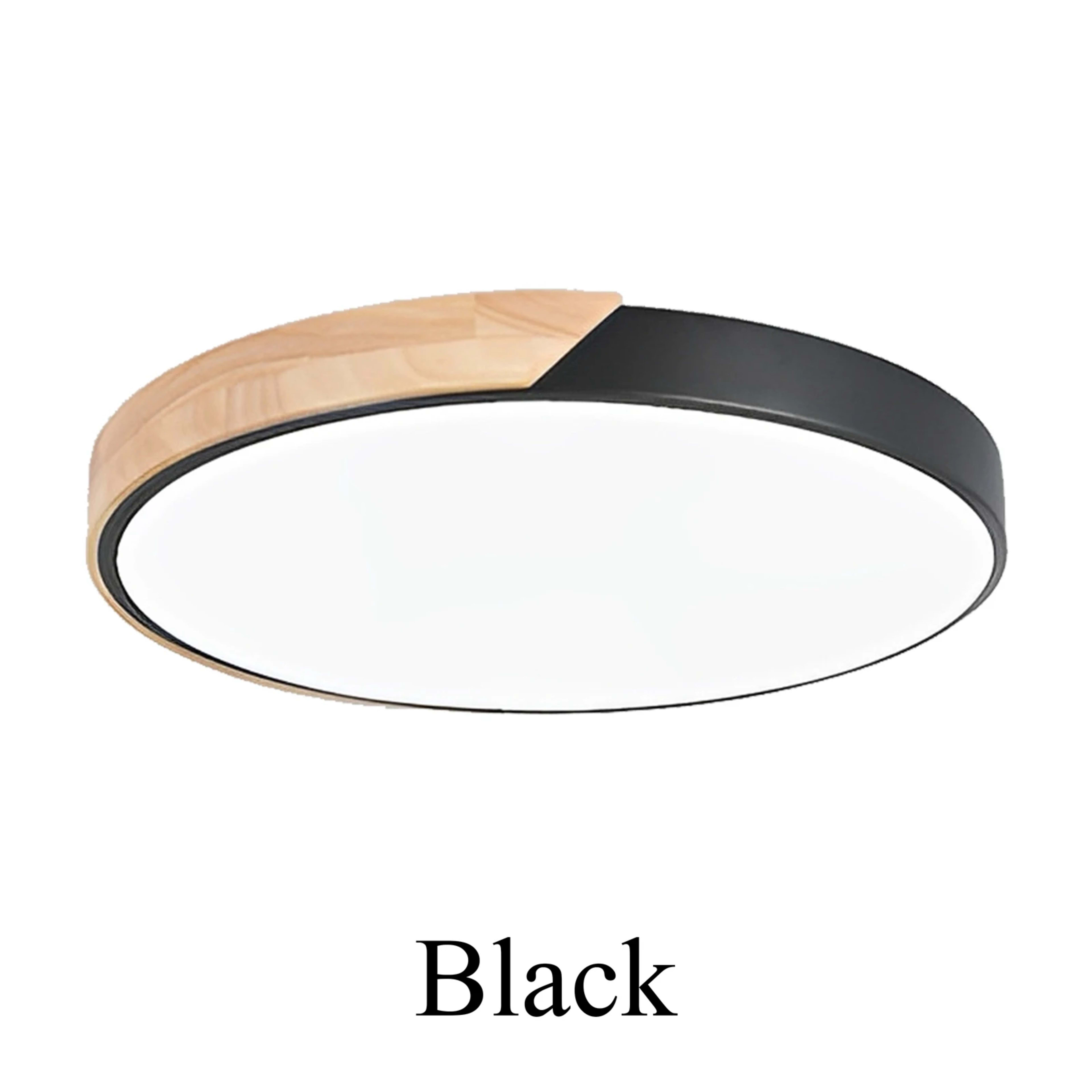 LED Ceiling Light 12W Modern Round Macaron Wooden Ceiling Lamp Indoor Bedroom Living Room Lighting Fixture Surface Mount 10
