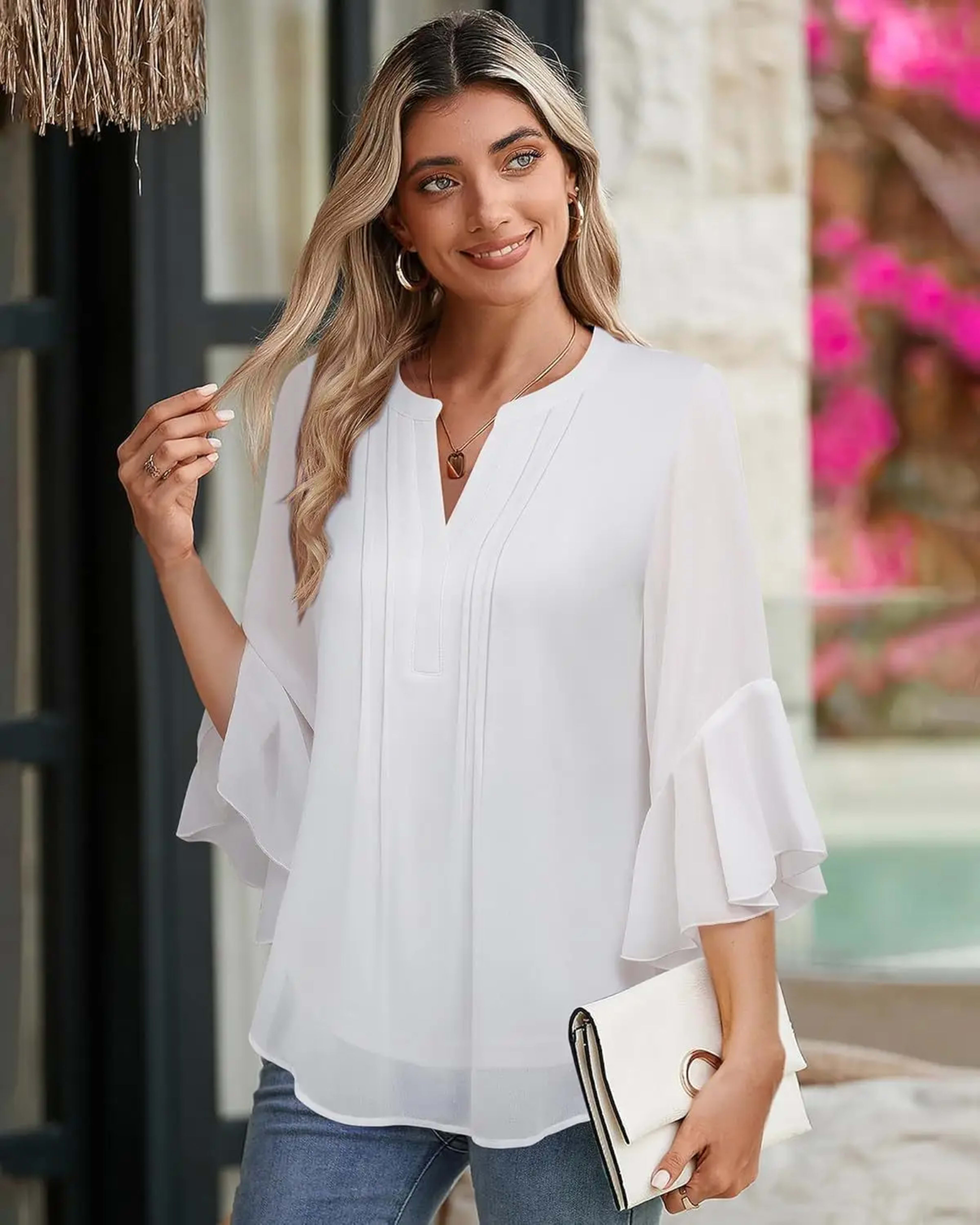 Fashion Woman Blouse Shirts For Women Stylish Top Casual Wave Point Print Tops Female Elegant Chiffon Mujer Woman Clothe 3