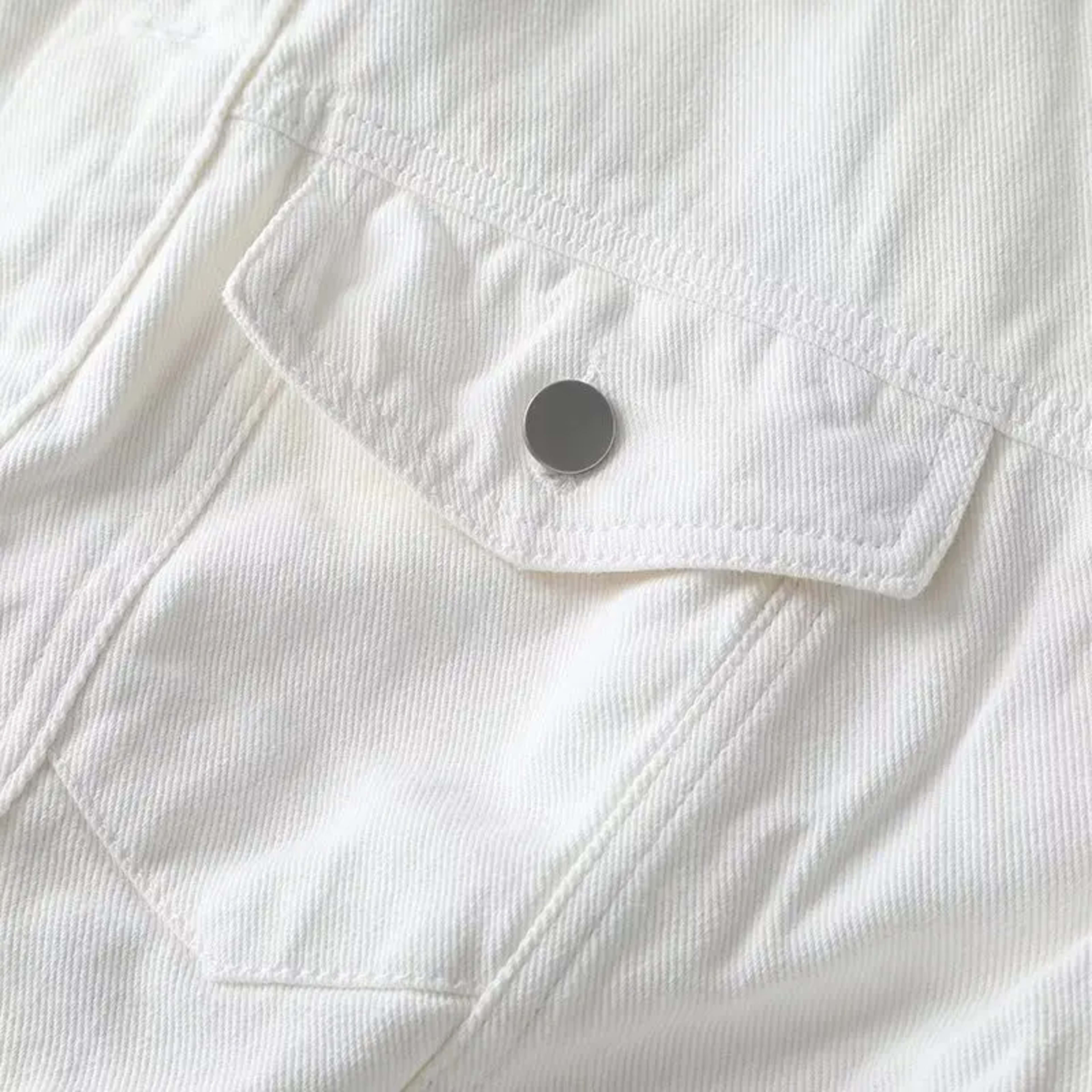Stylish Pure White Denim Jacket for Men Retro Workwear Spring Autumn Versatile Fashionable Trendy Brand Youthful Long Sl 5