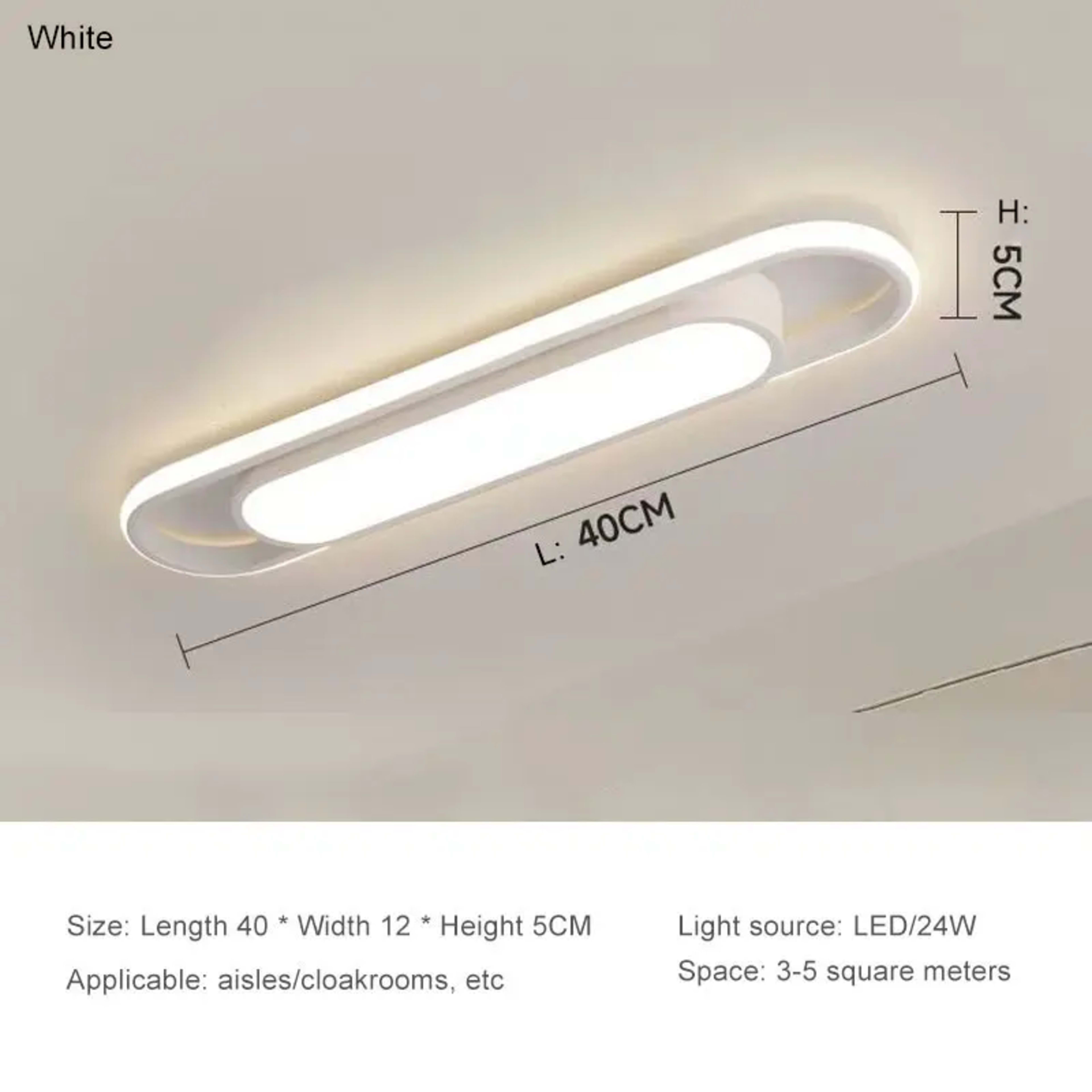 LED Modern Ceiling Light 220V Oval Strip Light Home Decor Corridor Light for Stairwells Balcony Living Room Lighting Fix