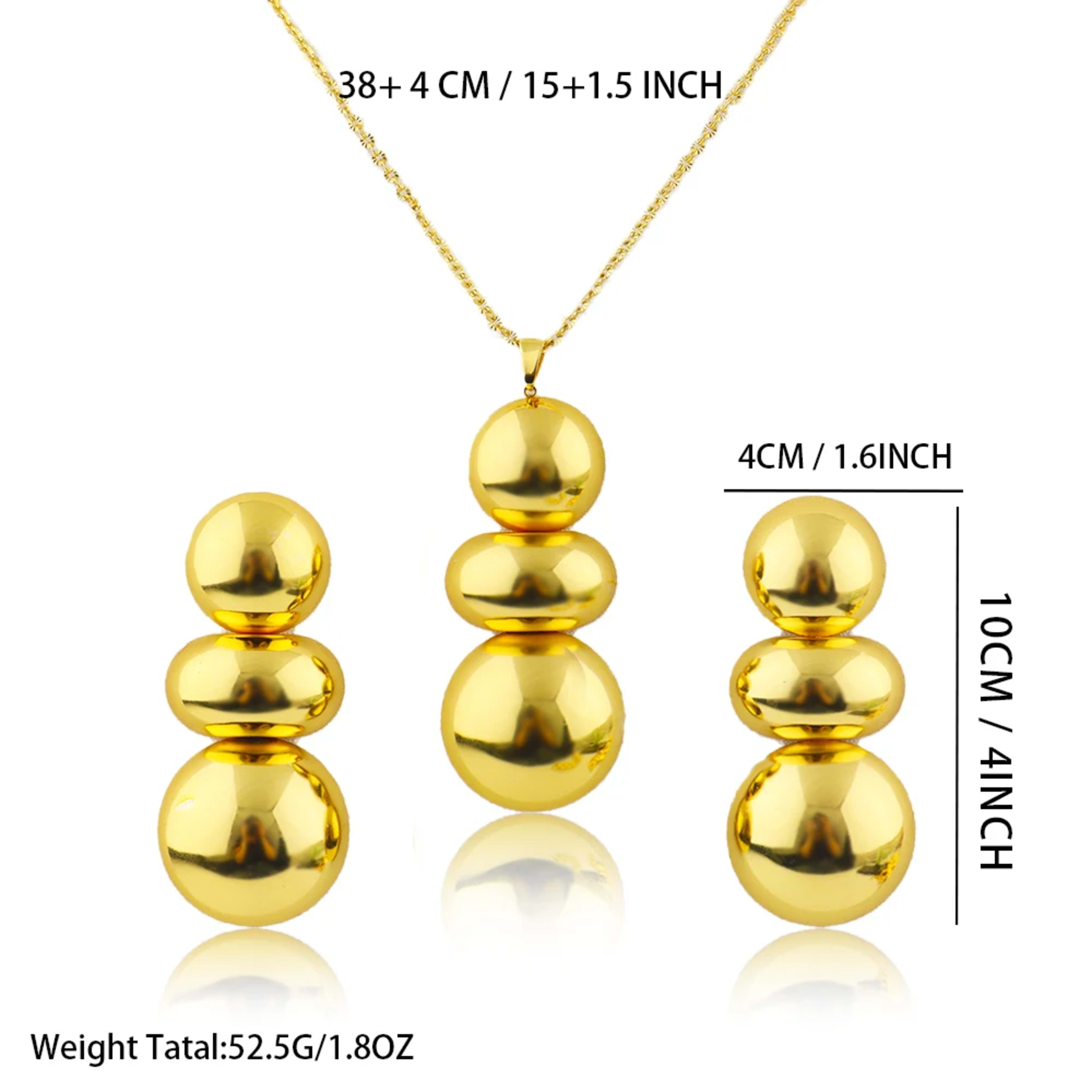 Dubai Jewelry Set for Women 18K Gold Plated Earrings and Necklace Set for Wedding Brides 6