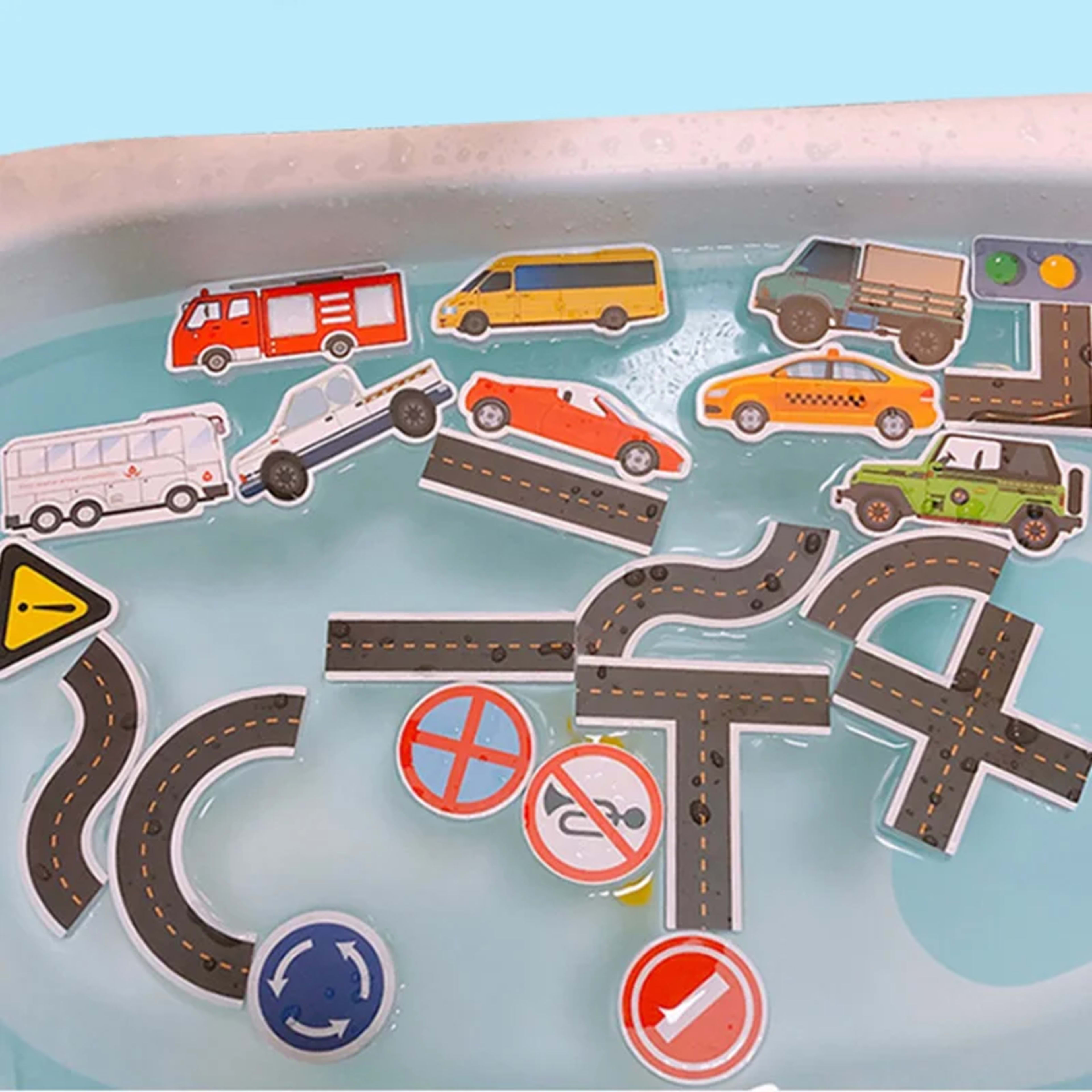 Baby Bath Toys Fun Foam Car Cognitive Floating Toy Traffic Bathroom Bathtub Game for Kids Gifts Early Educational Toy TM 6