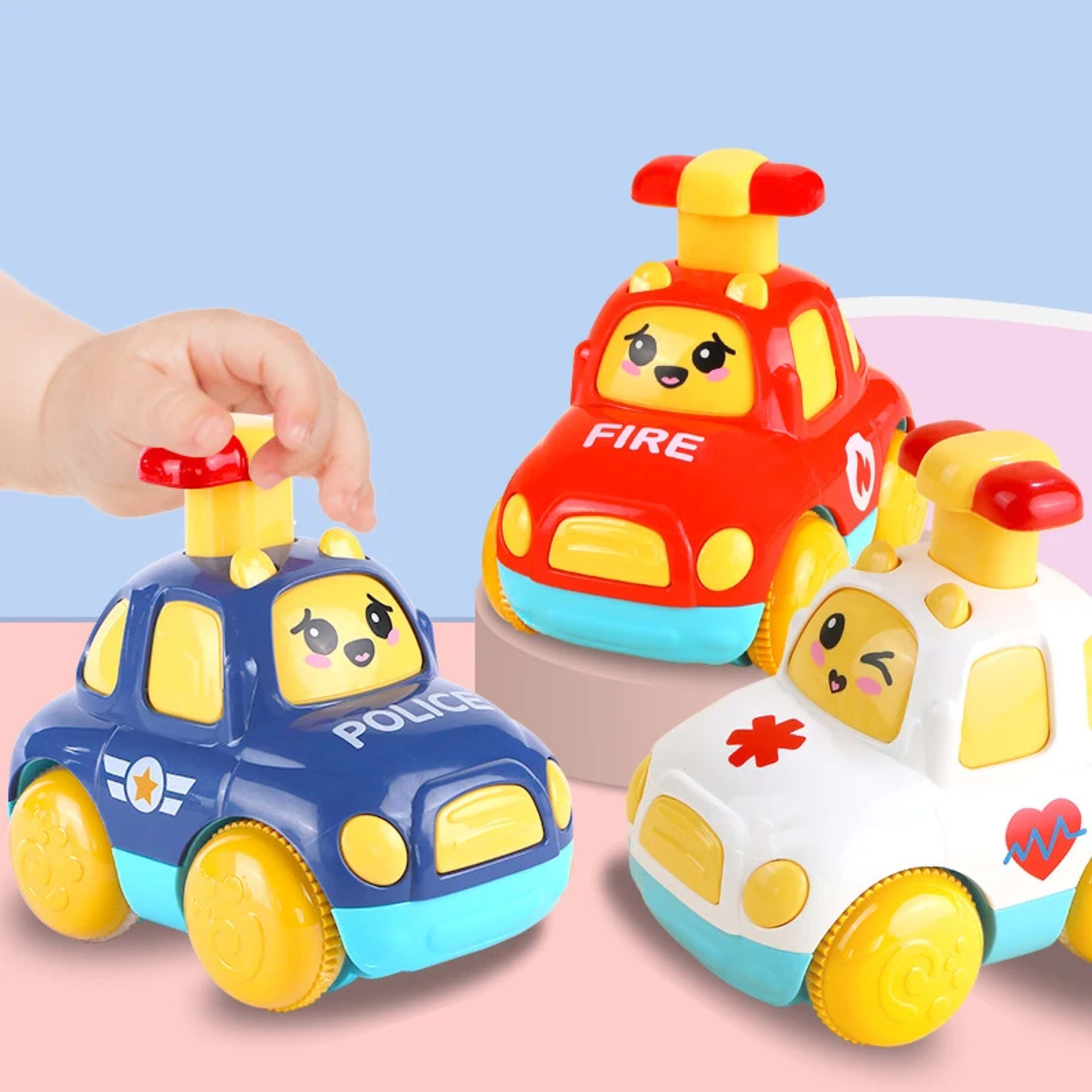 Kids Toys Cars Cartoon Press Inertia Car Toy Fire Engine Ambulance Cars Models Montessori Baby Toys for Boys Girls 1 to  1