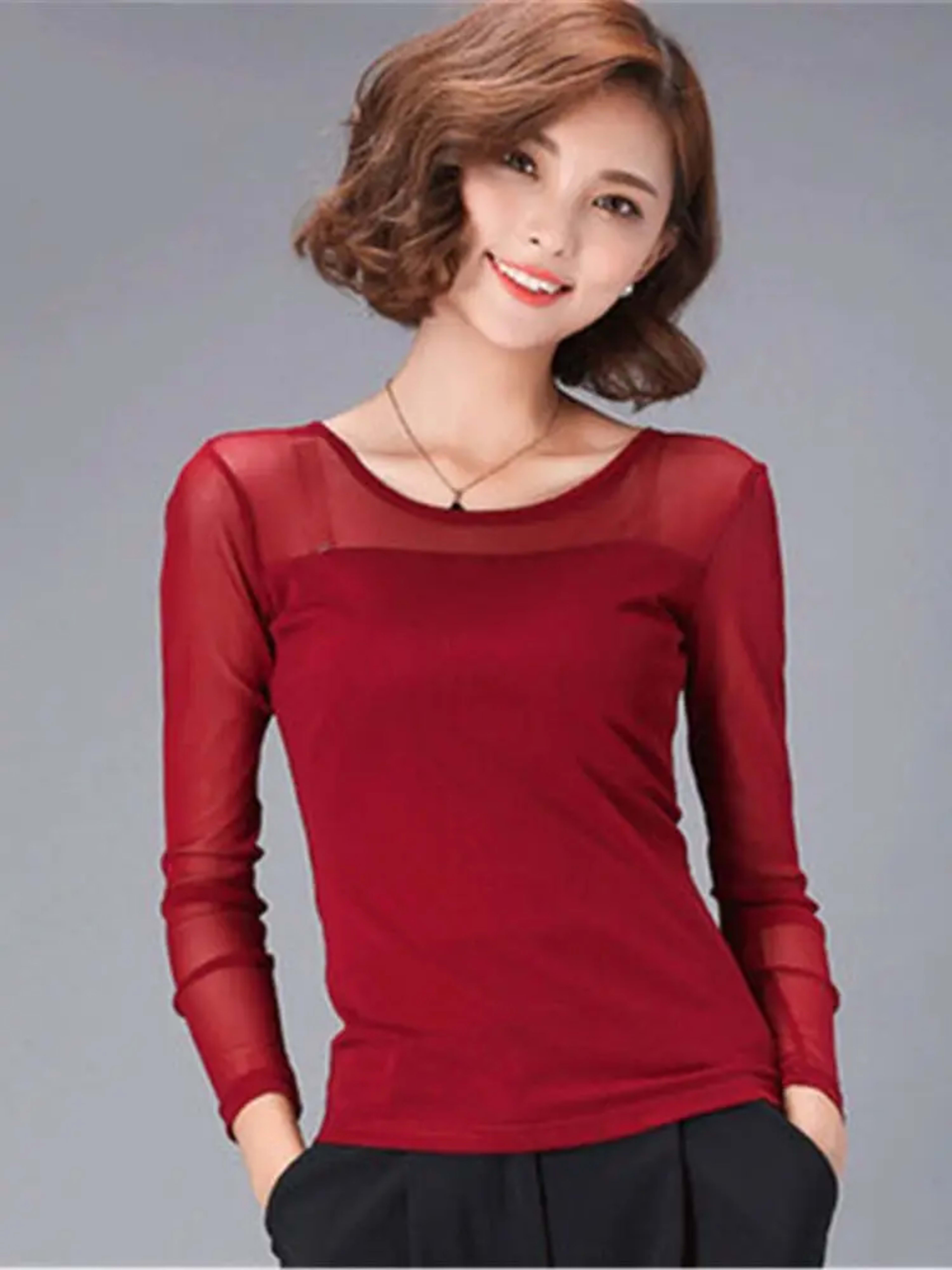 Blusas 2022 Autumn Winter Lace Blouse Fashion Crochet Lace Tops Long Sleeve Shirt Women Blouses Red Black Blue White Bas 18
