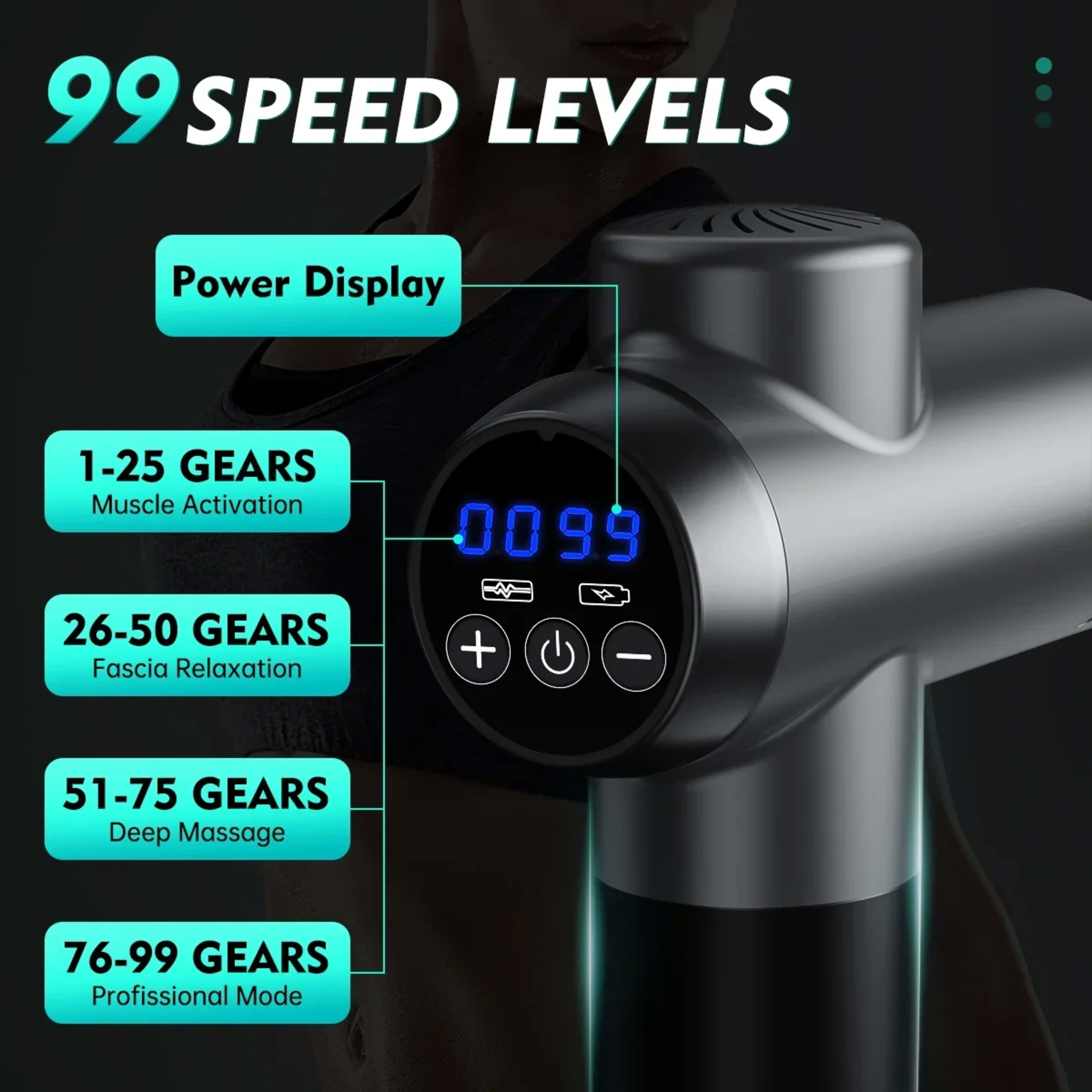 High Frequency Massage Gun Electric Massager Muscle Relaxation With 8 Heads For Body Fitness Fascia Gun 5