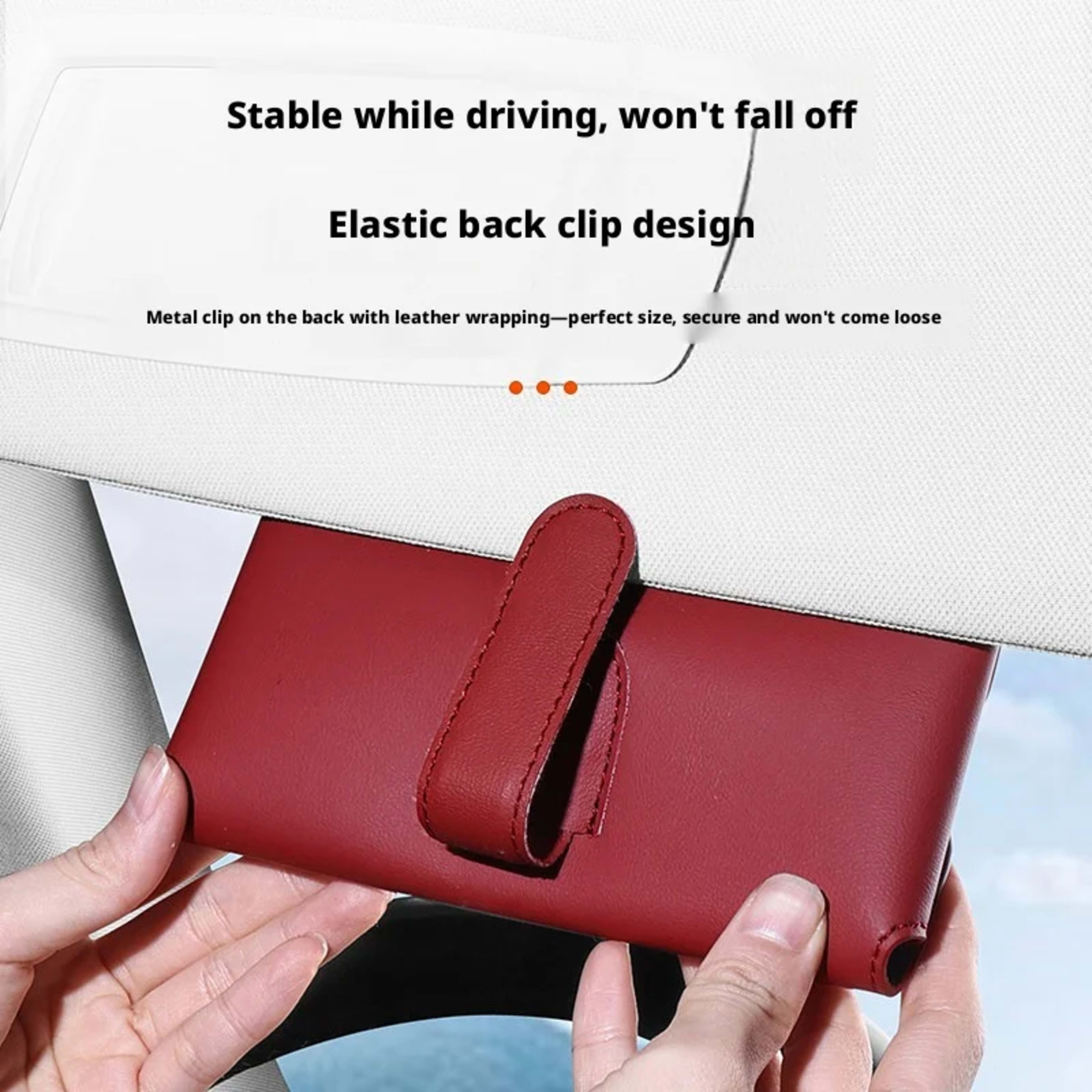 Car glasses case, magnetic car accessories, glasses clip, sun visor, multifunctional sunglasses, sunglasses case, car ac 5