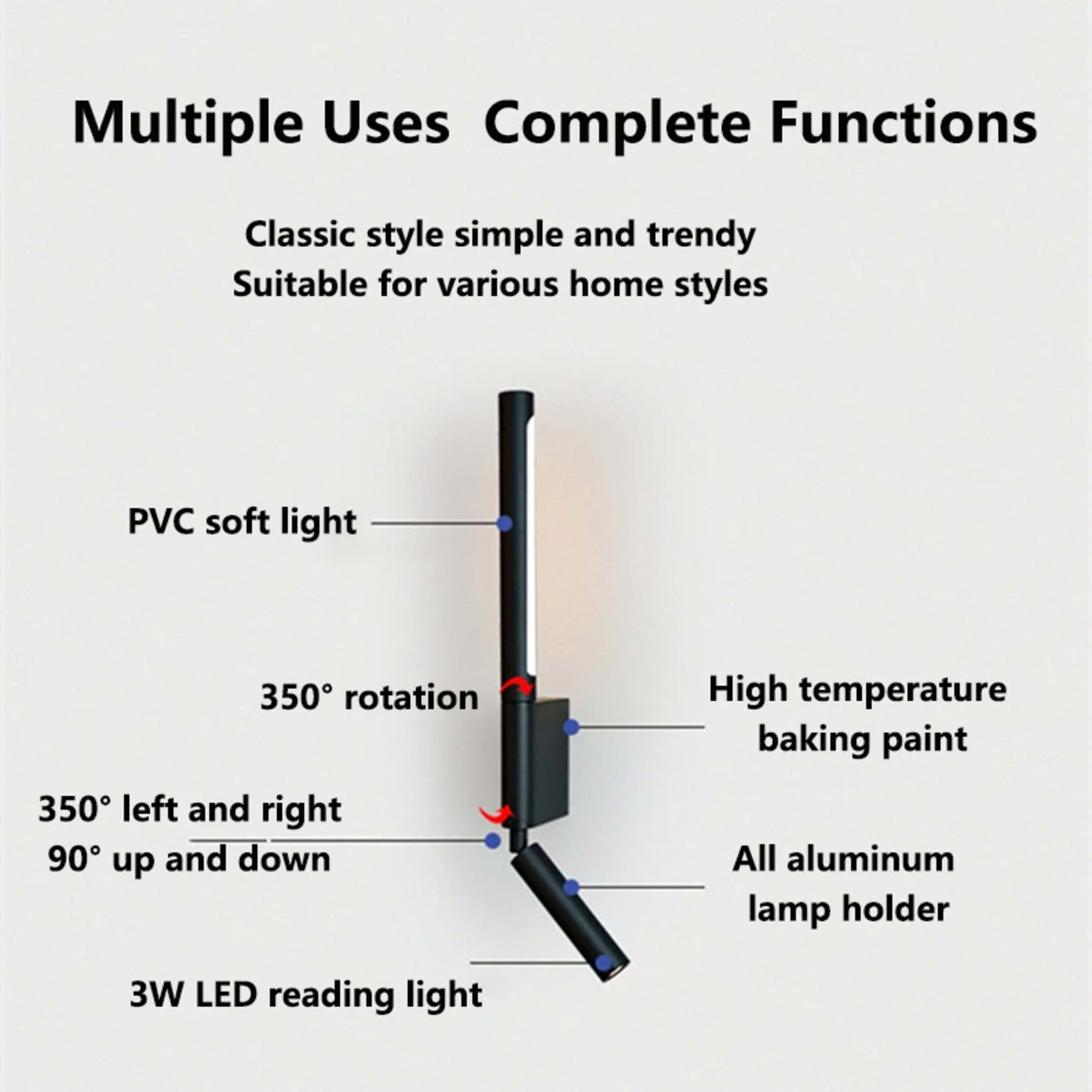 LED Wall Lamp for Living Room Wall Decor Light Fixture Lights Indoor Bedroom Lighting Bedside Table Lamps Night Lamp 4