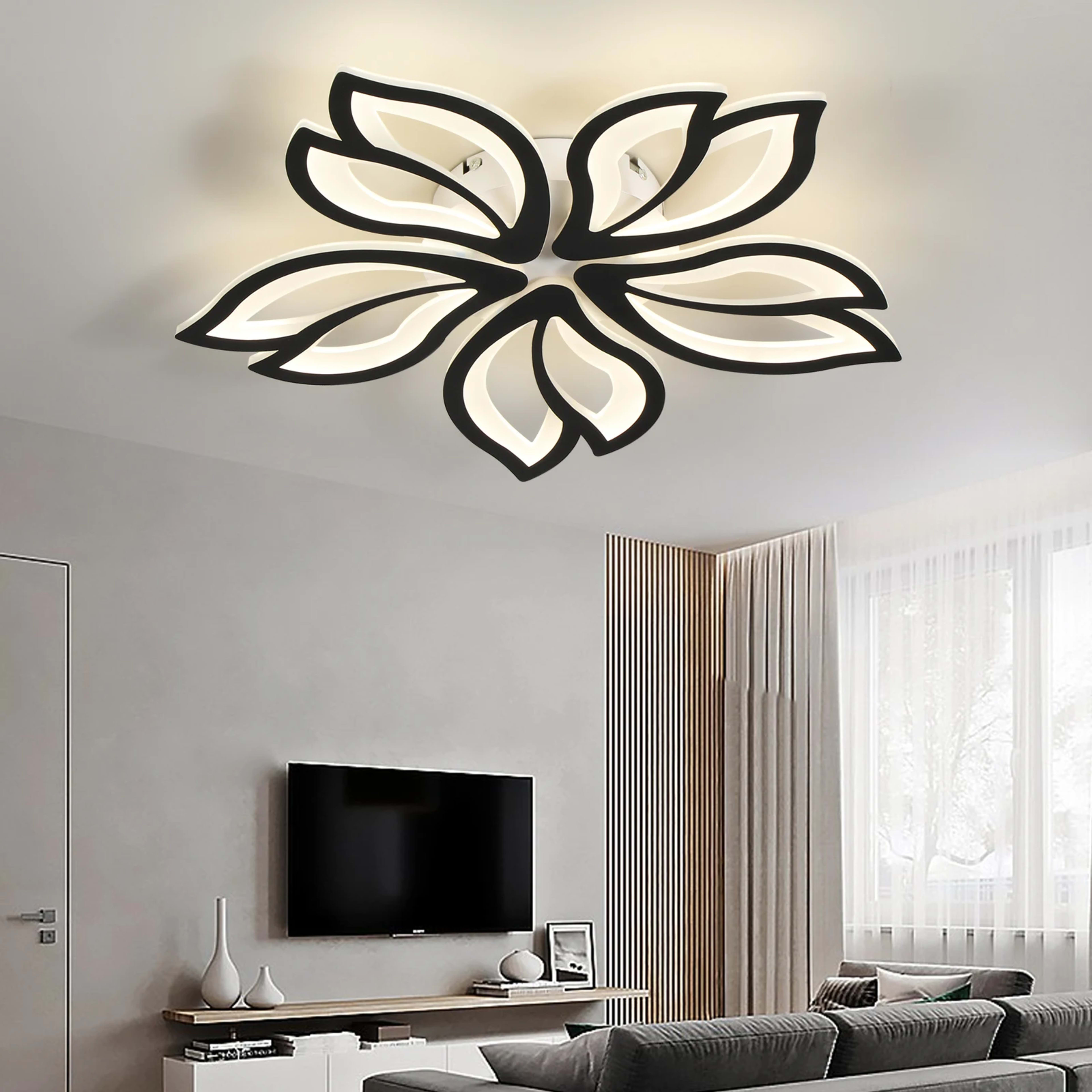 LED Ceiling Light Fixture, Modern Leaves Ceiling Lamp Flush Mount Ceiling for Living Room Study Room Dining Room Bedroom 2